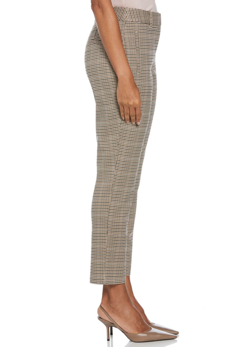 Womens Houndstooth Straight Leg Pants