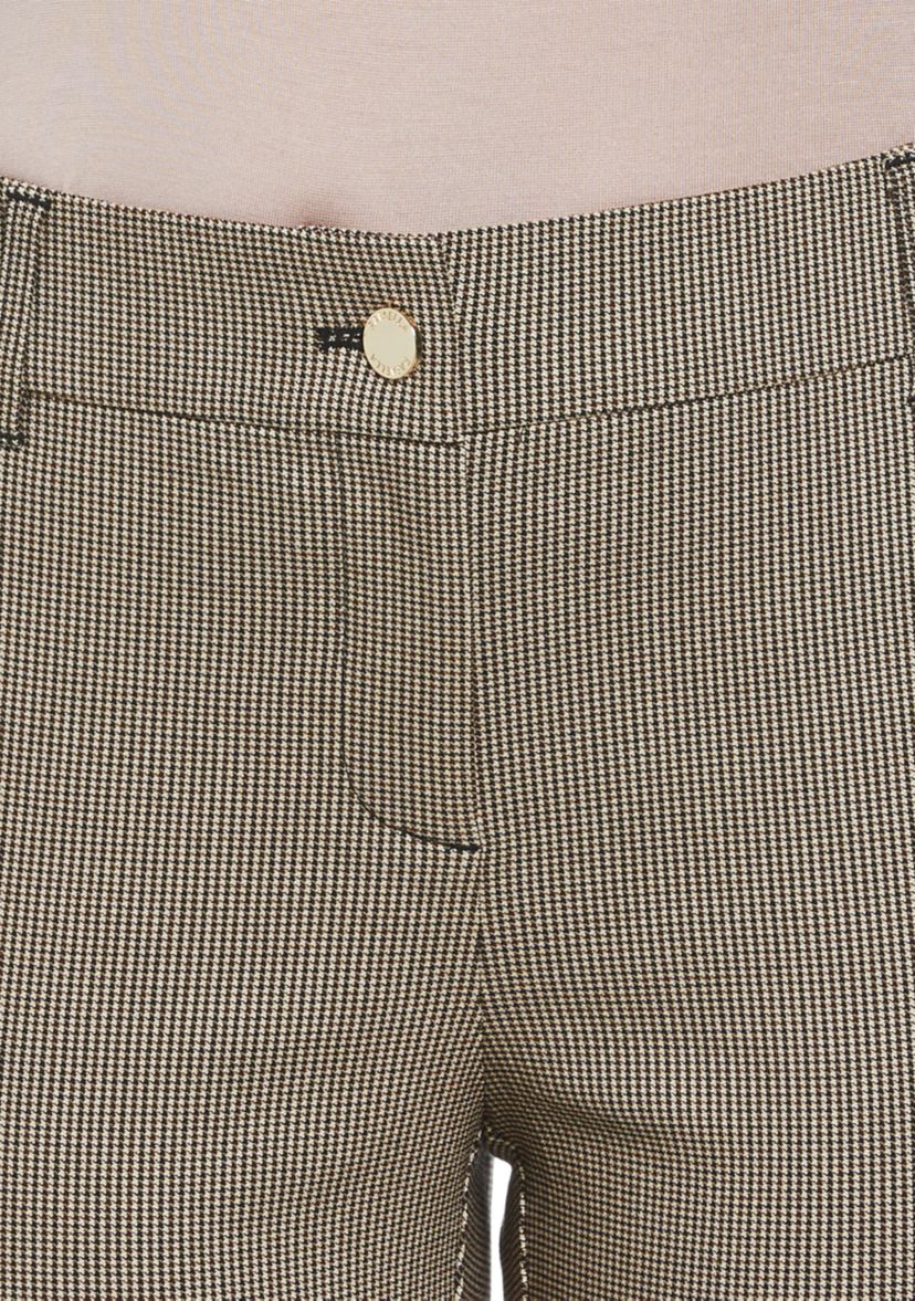 Womens Houndstooth Straight Ankle Pants