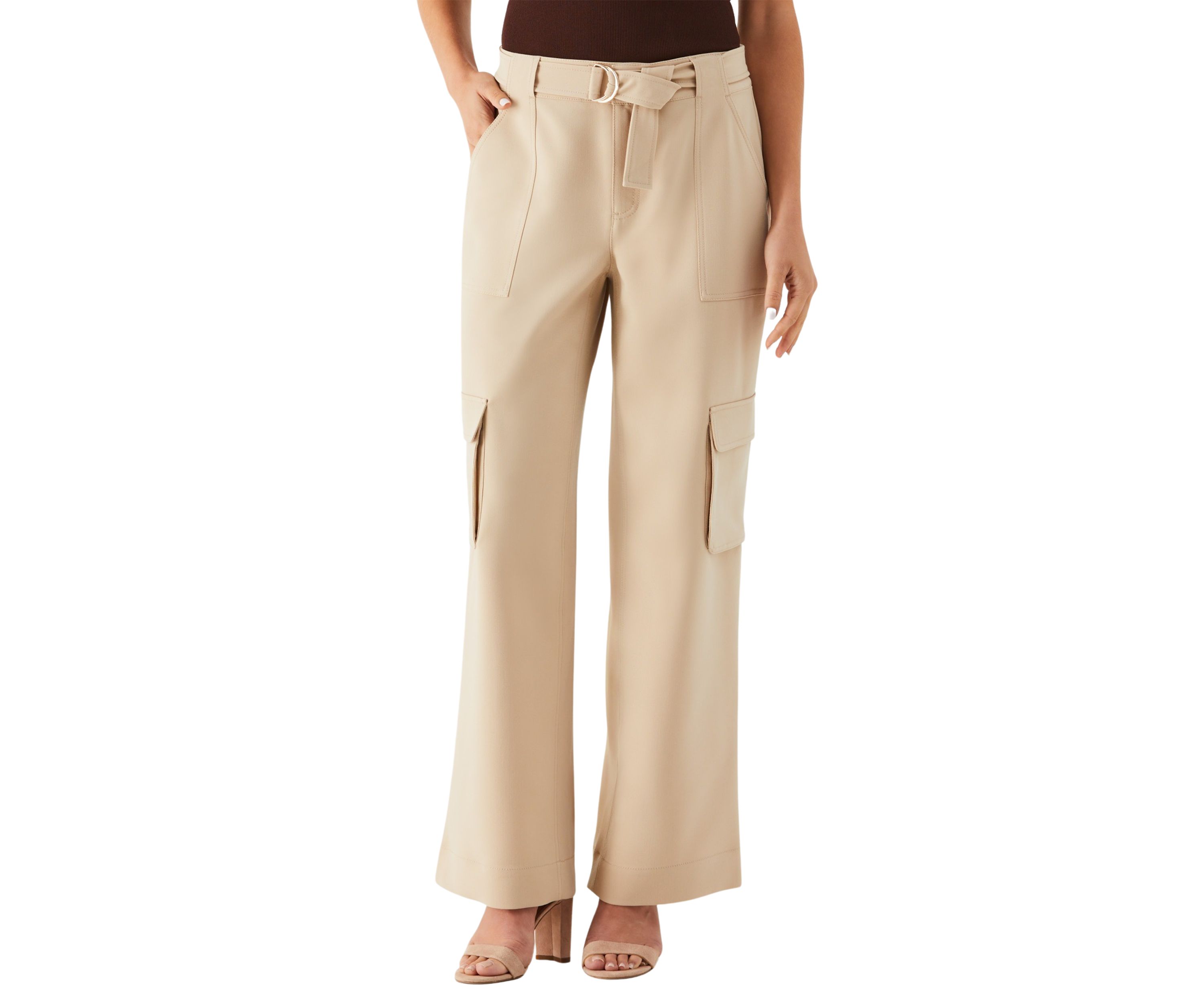 Womens Wide Leg Cargo Pants 
