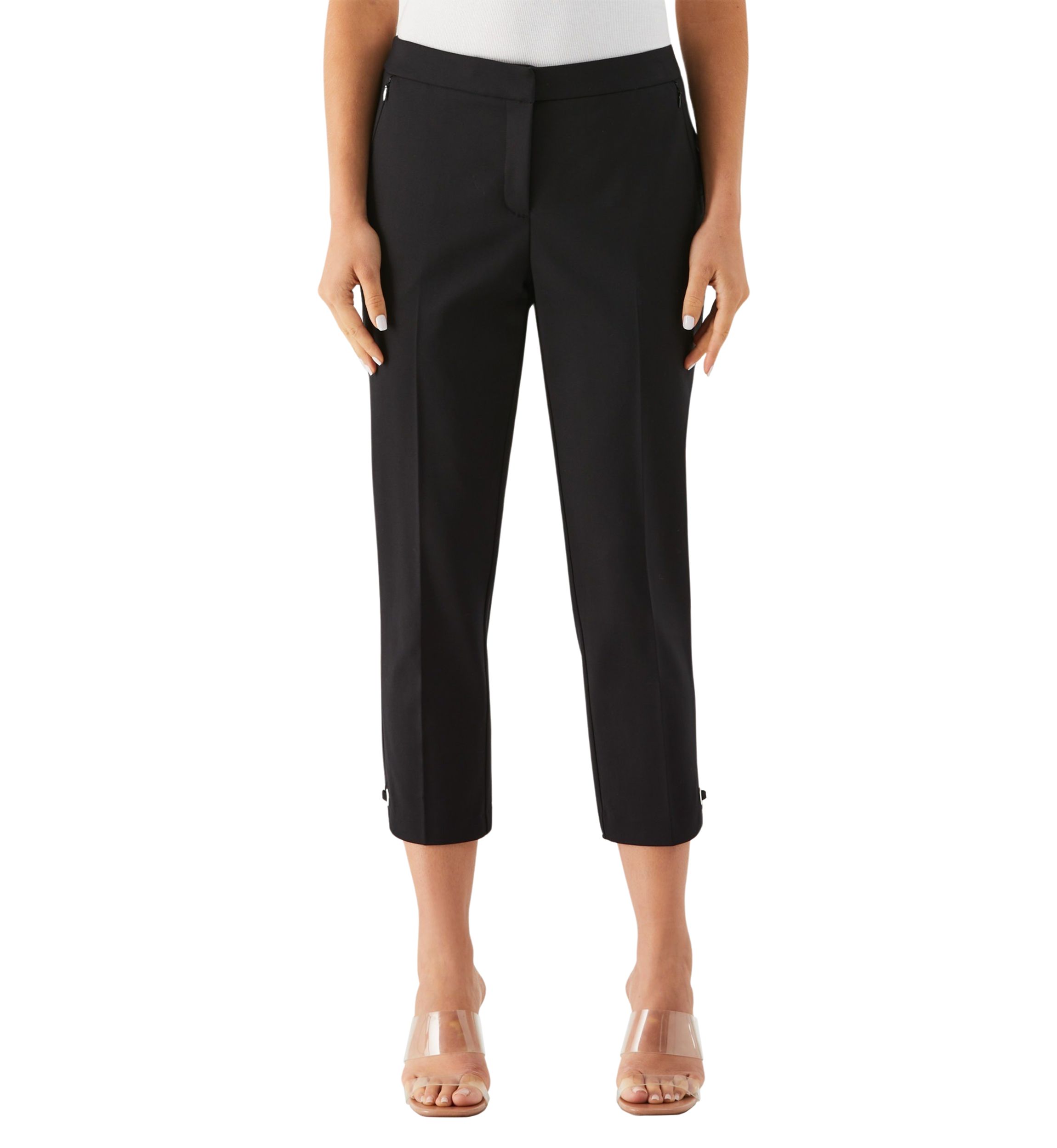 Womens Satin Twill Capri Pants with Grommets