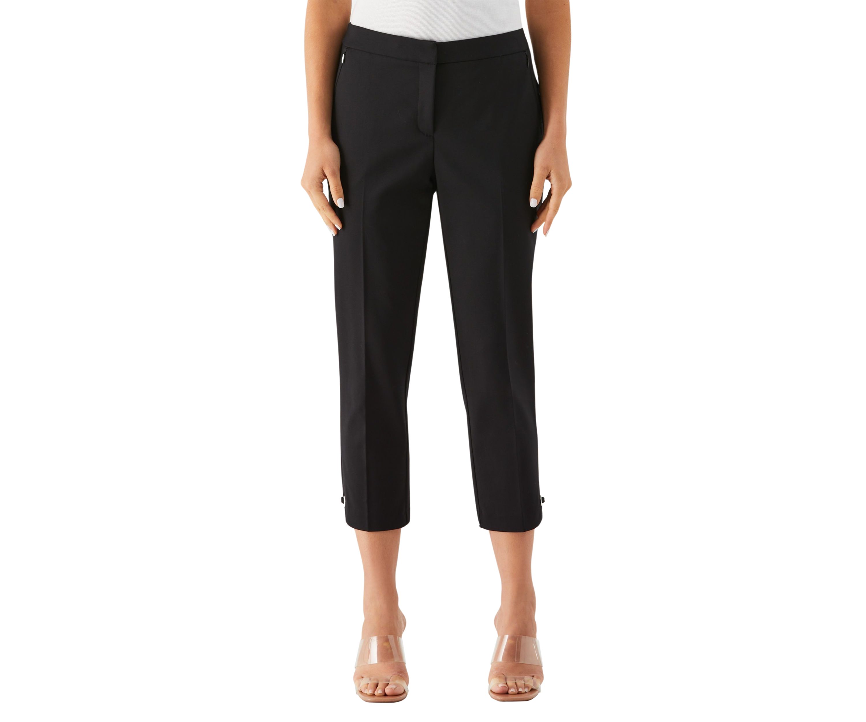 Womens Satin Twill Capri Pants with Grommets