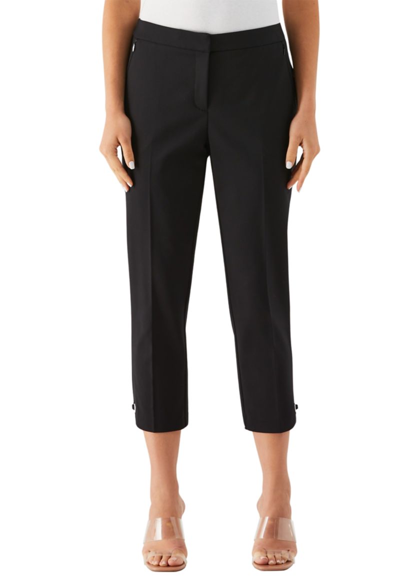 Womens Satin Twill Capri Pants with Grommets