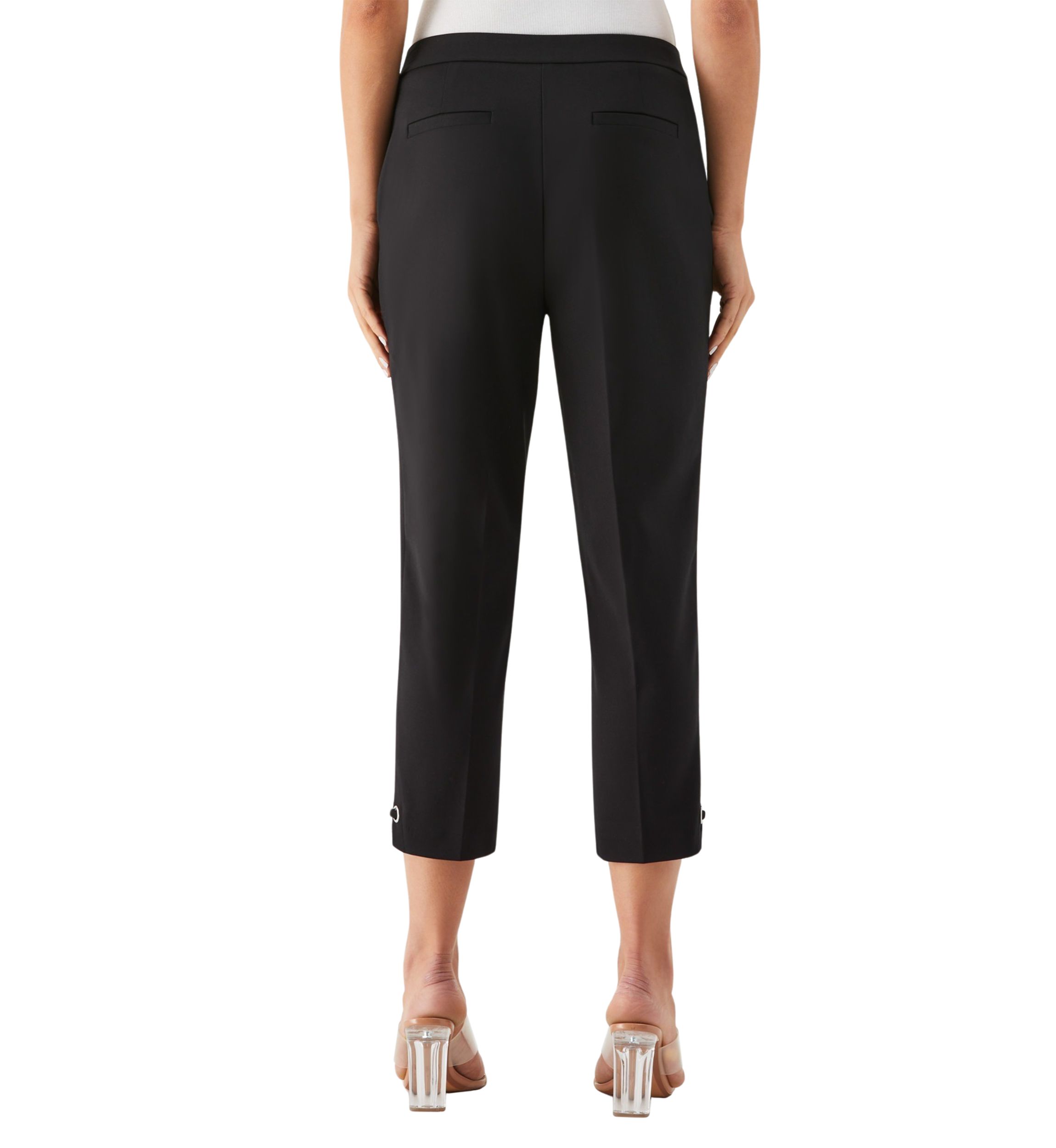 Womens Satin Twill Capri Pants with Grommets