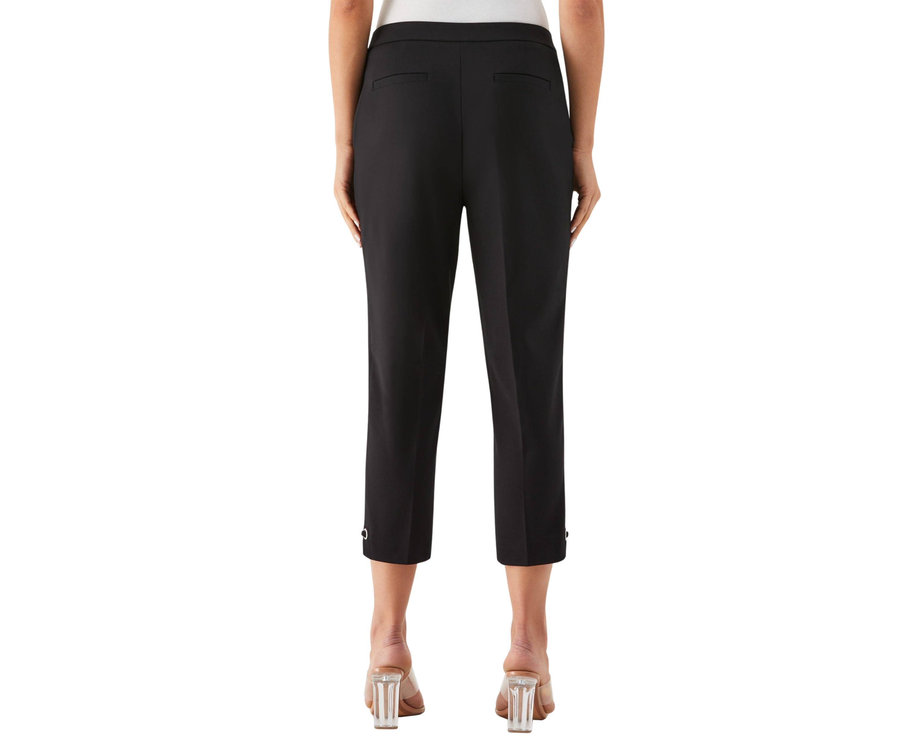 Womens Satin Twill Capri Pants with Grommets