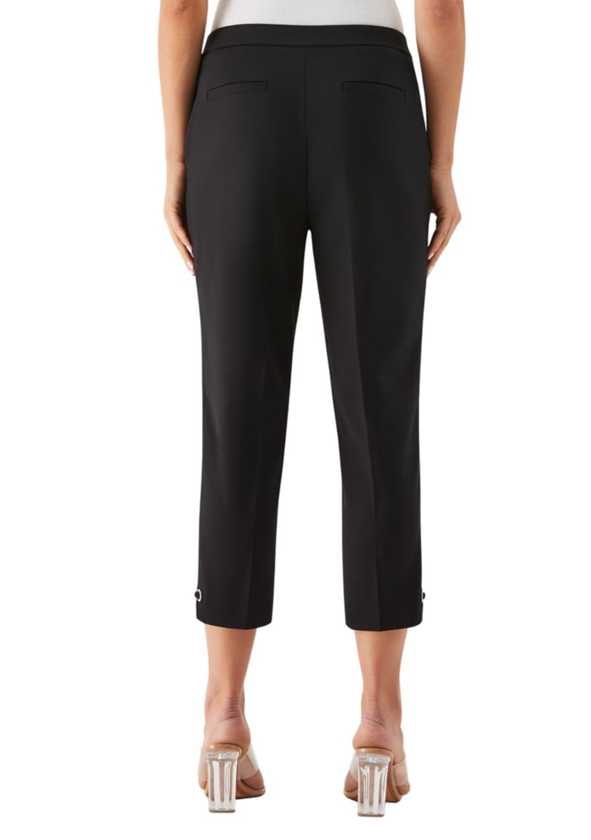 Womens Satin Twill Capri Pants with Grommets
