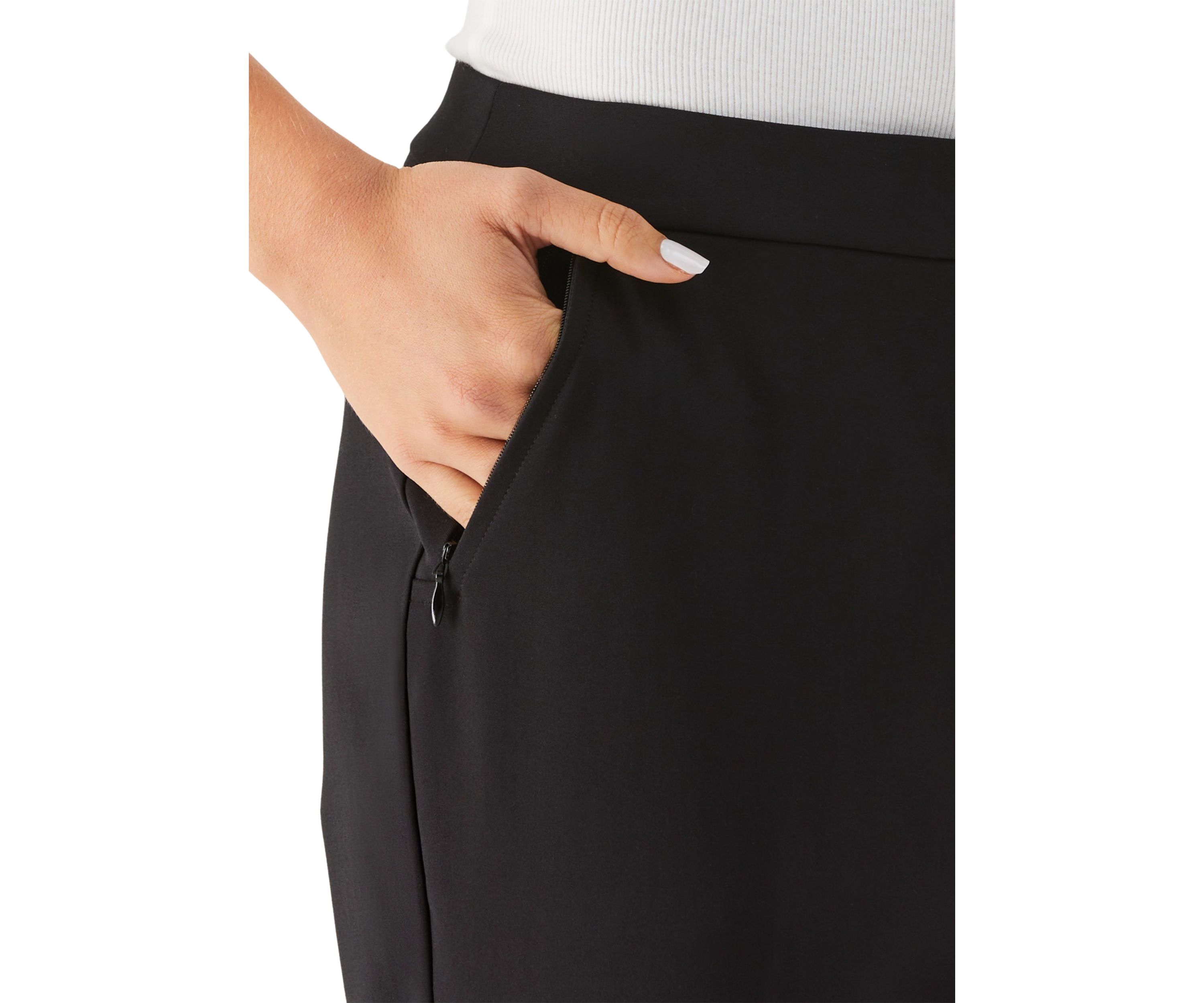 Womens Satin Twill Capri Pants with Grommets