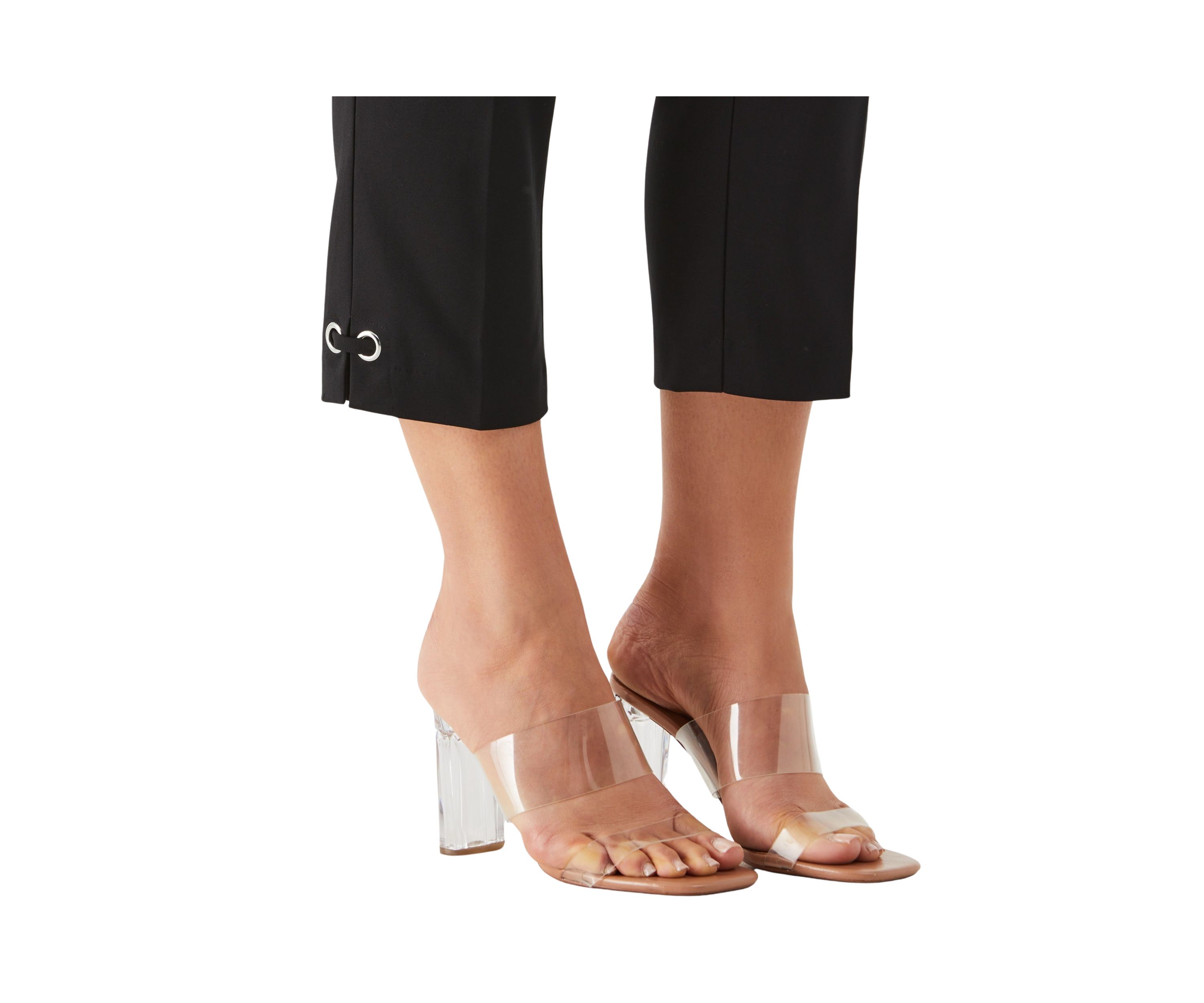 Womens Satin Twill Capri Pants with Grommets