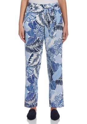 Rafaella Women's Porcelain Tropical Printed Pull-On Pants | belk