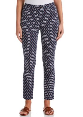 Rafaella Women's Medallion Geo Printed Pull On Skinny Leg Pants | belk