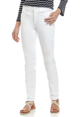 Rafaella Womens White Denim Slim Fit Jeans Belk 