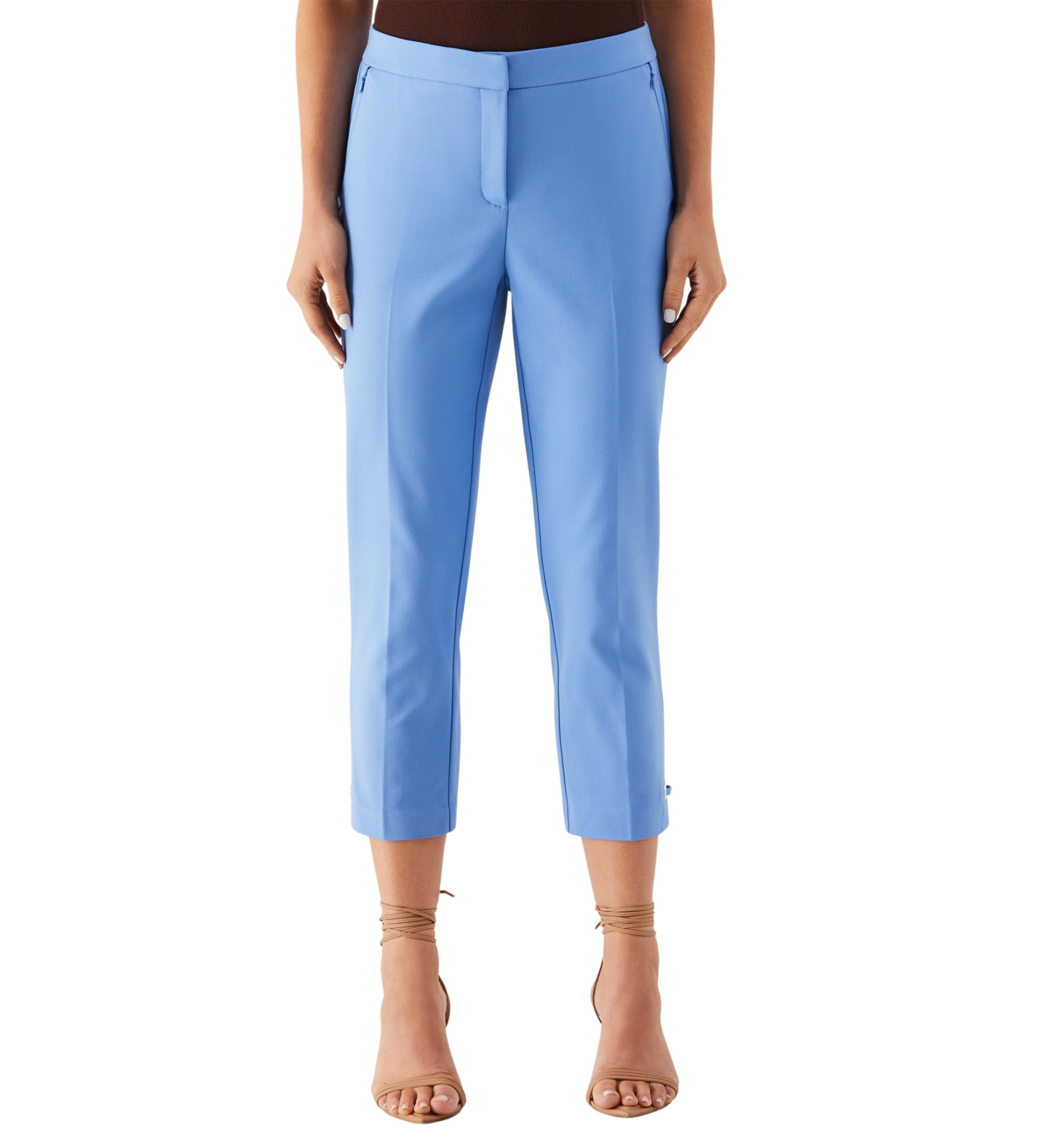 Womens Satin Twill Capri Pants with Grommets