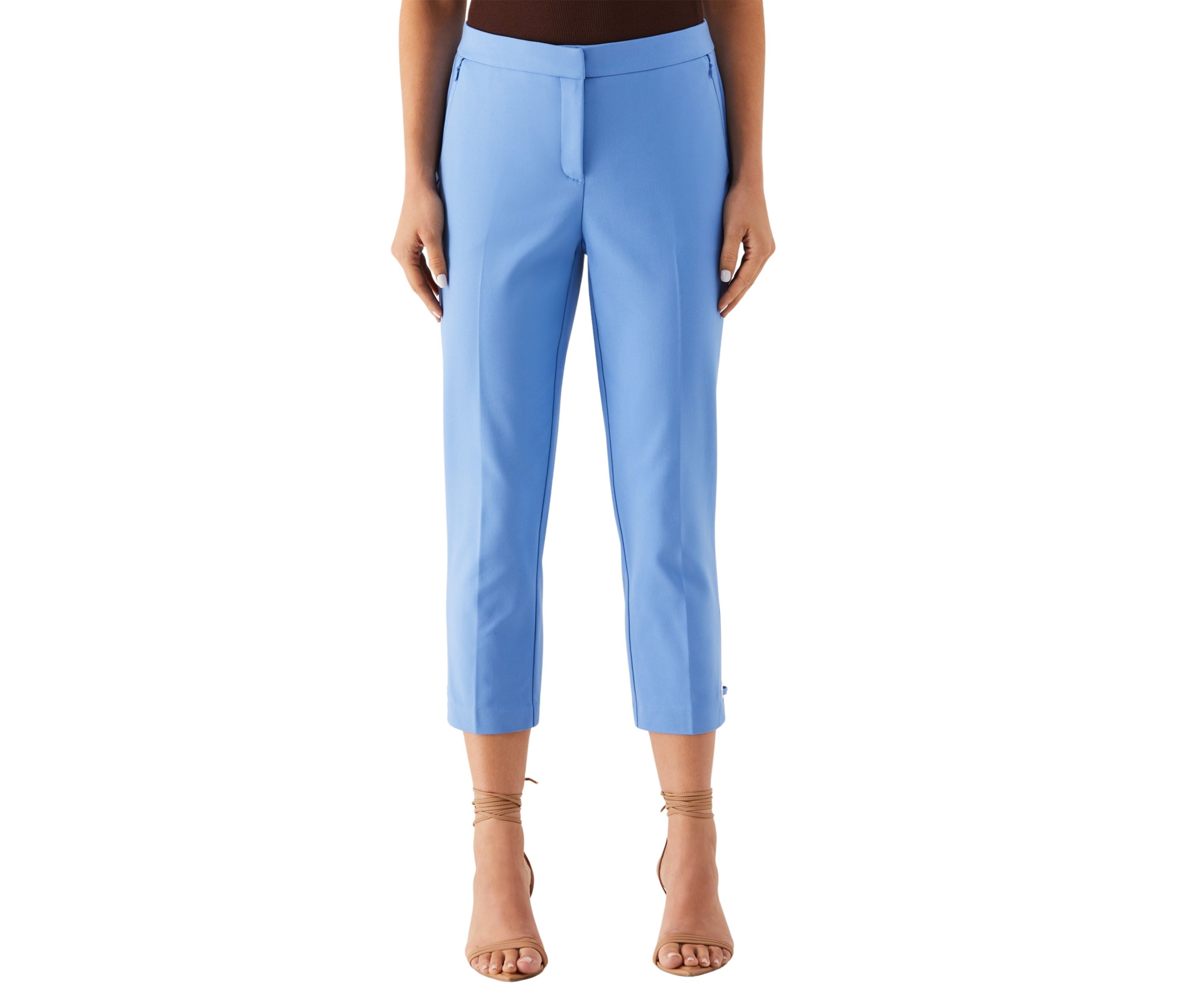 Womens Satin Twill Capri Pants with Grommets