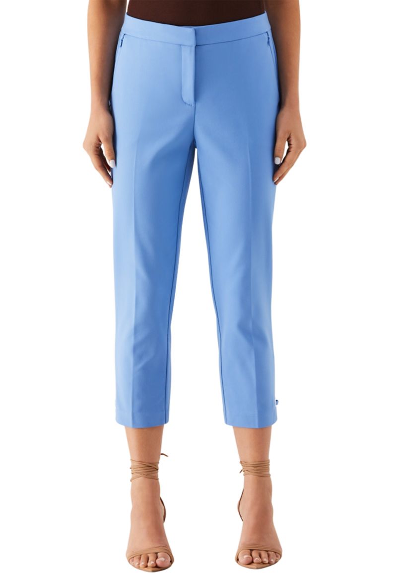Womens Satin Twill Capri Pants with Grommets