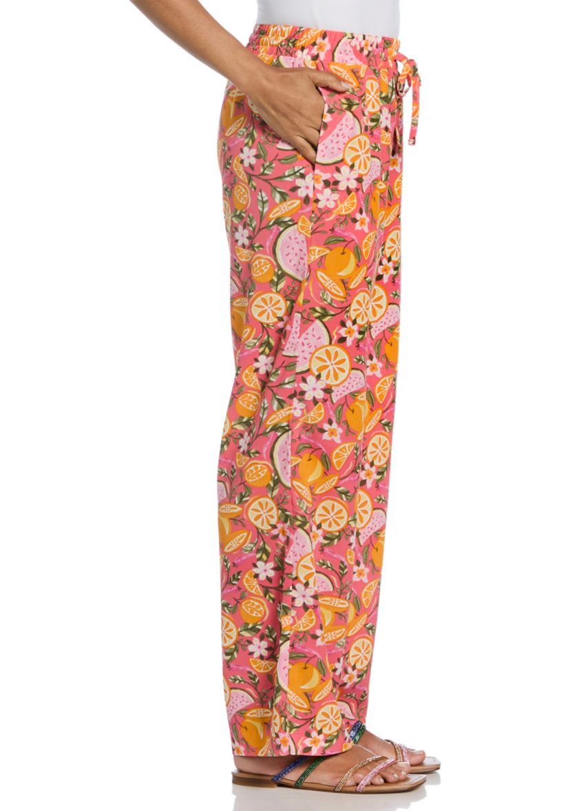 Womens Fruit Print Drawstring Pants