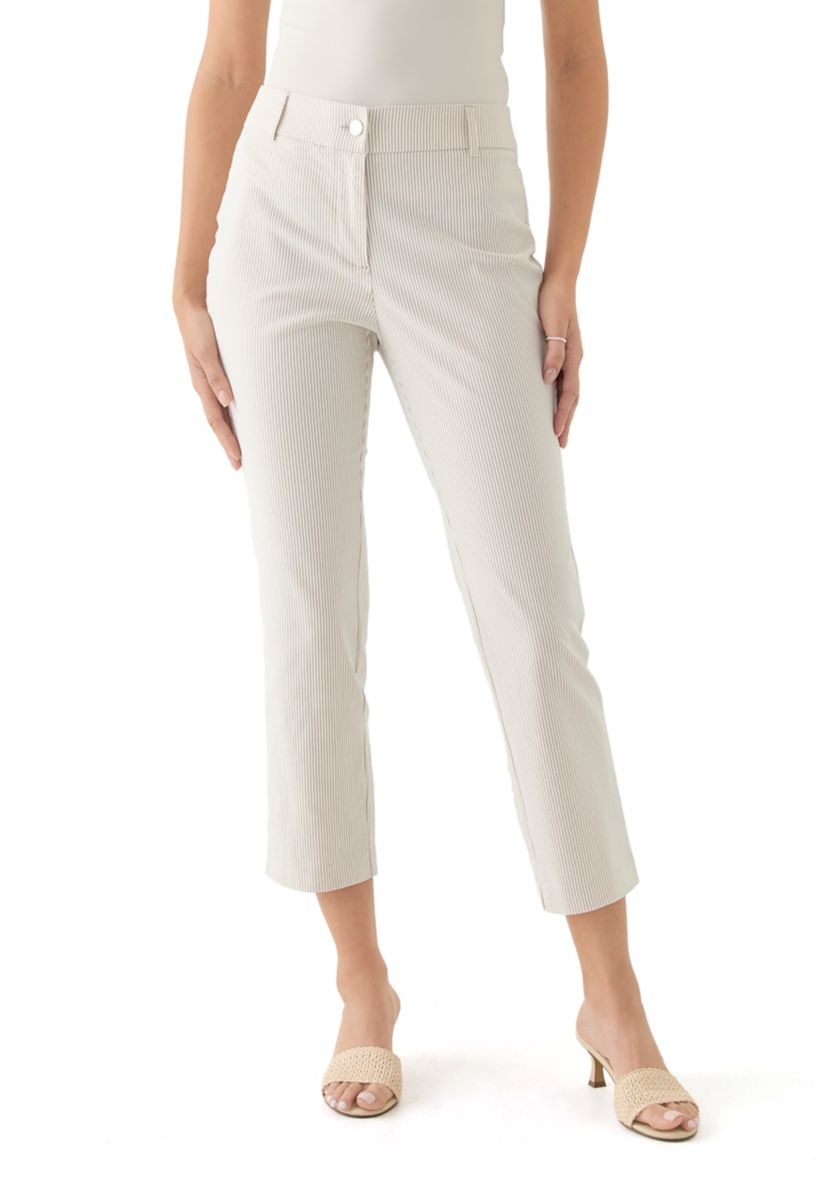 Womens Tan Stripe Back Yoke Pants