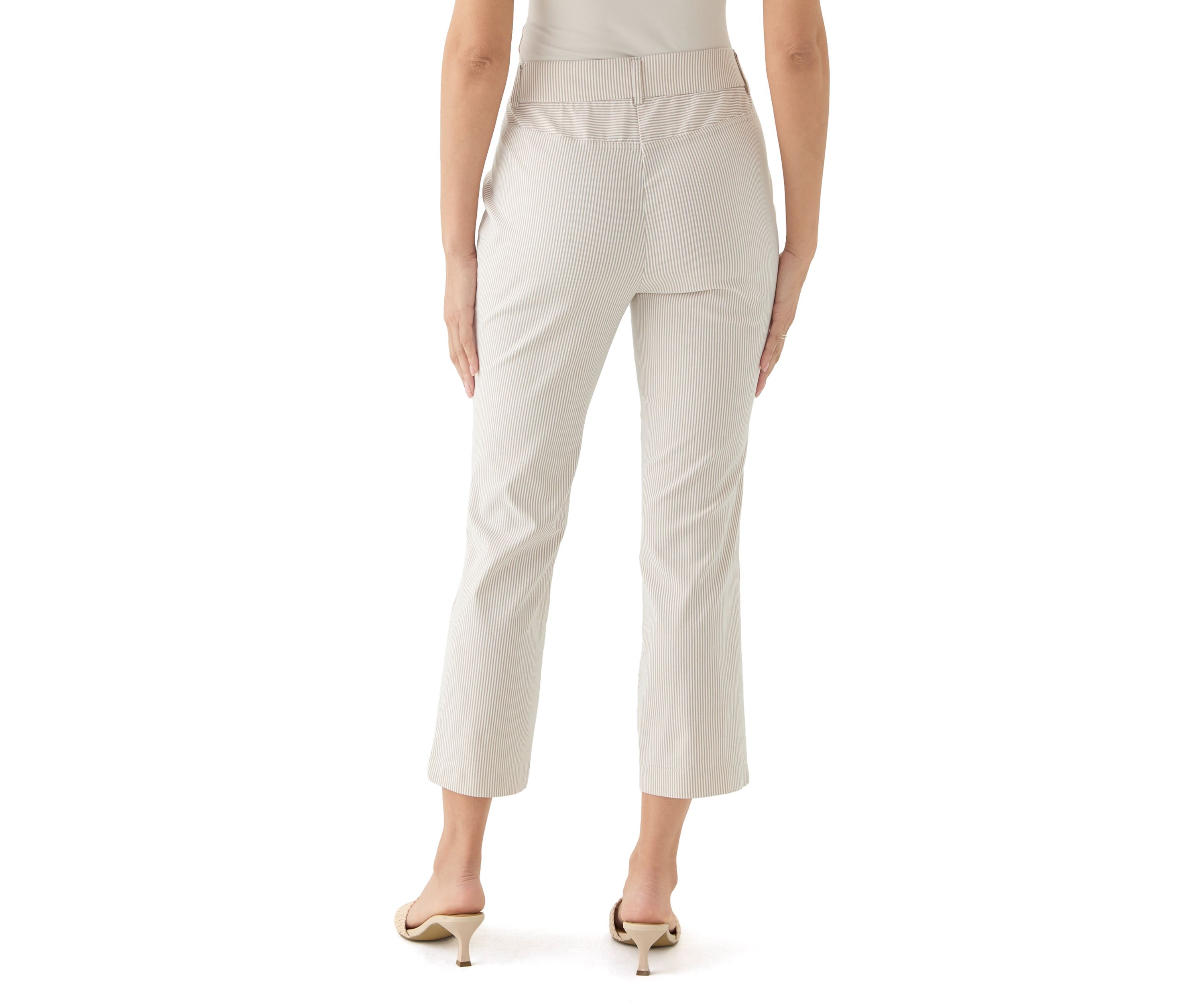 Womens Tan Stripe Back Yoke Pants