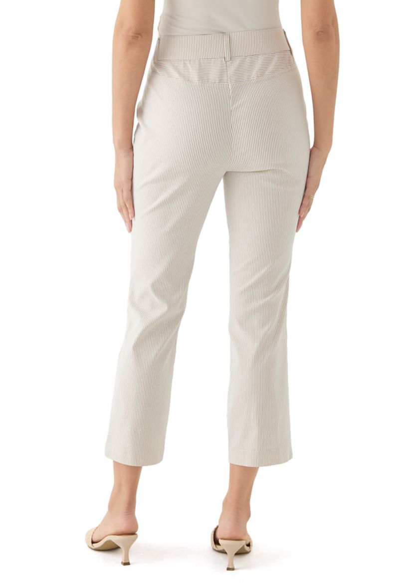 Womens Tan Stripe Back Yoke Pants