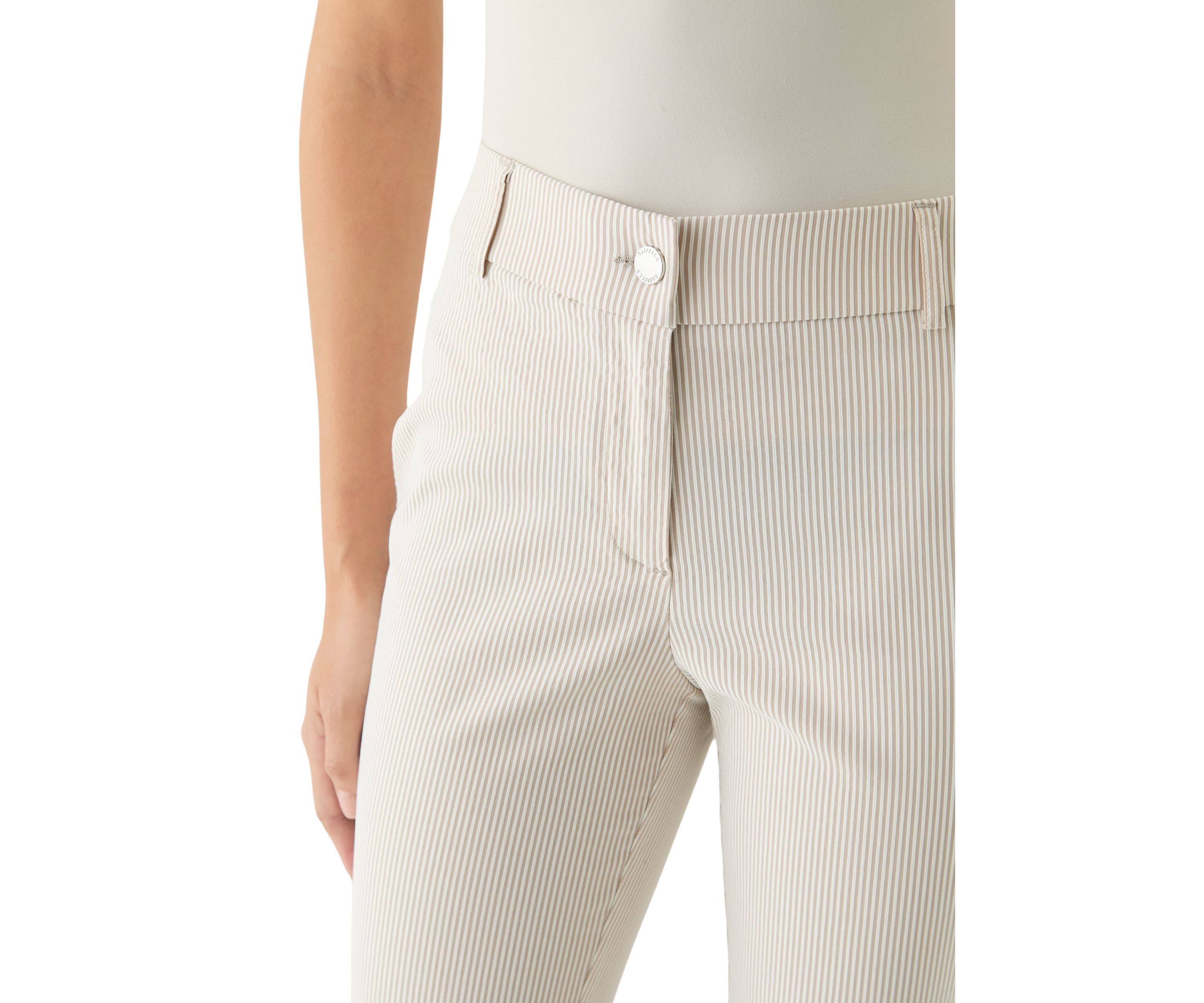 Womens Tan Stripe Back Yoke Pants