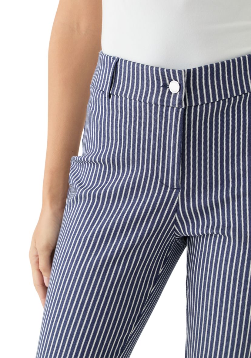 Womens Navy Stripe Back Yoke Pants
