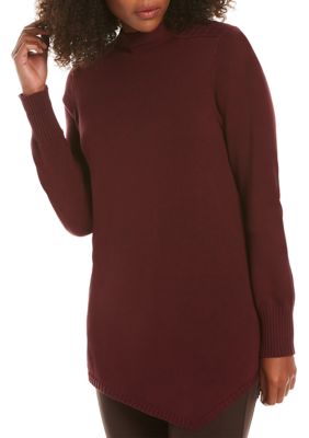 mock neck red sweater