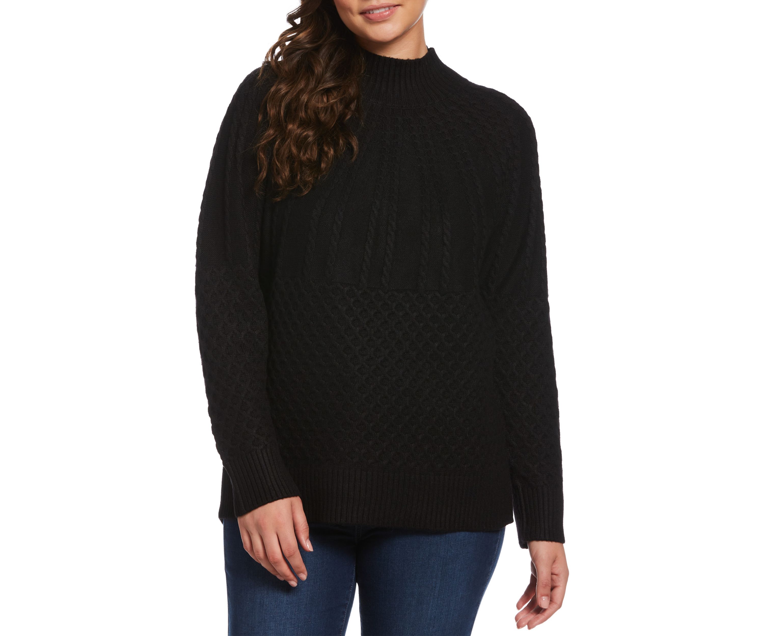 Womens Textured Turtleneck Sweater