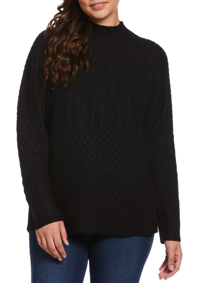 Womens Textured Turtleneck Sweater