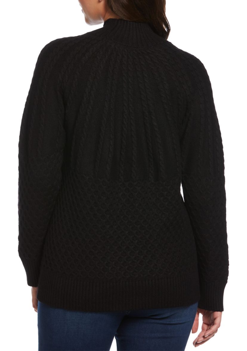 Womens Textured Turtleneck Sweater