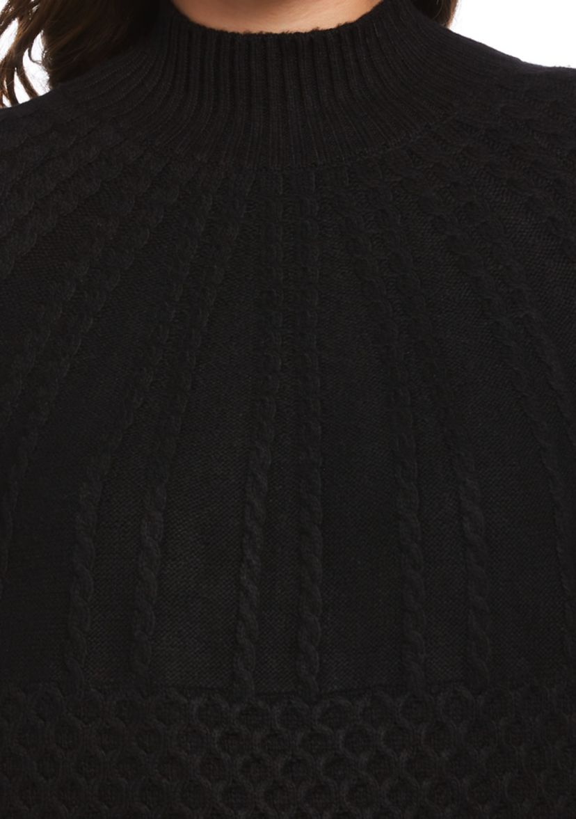 Womens Textured Turtleneck Sweater