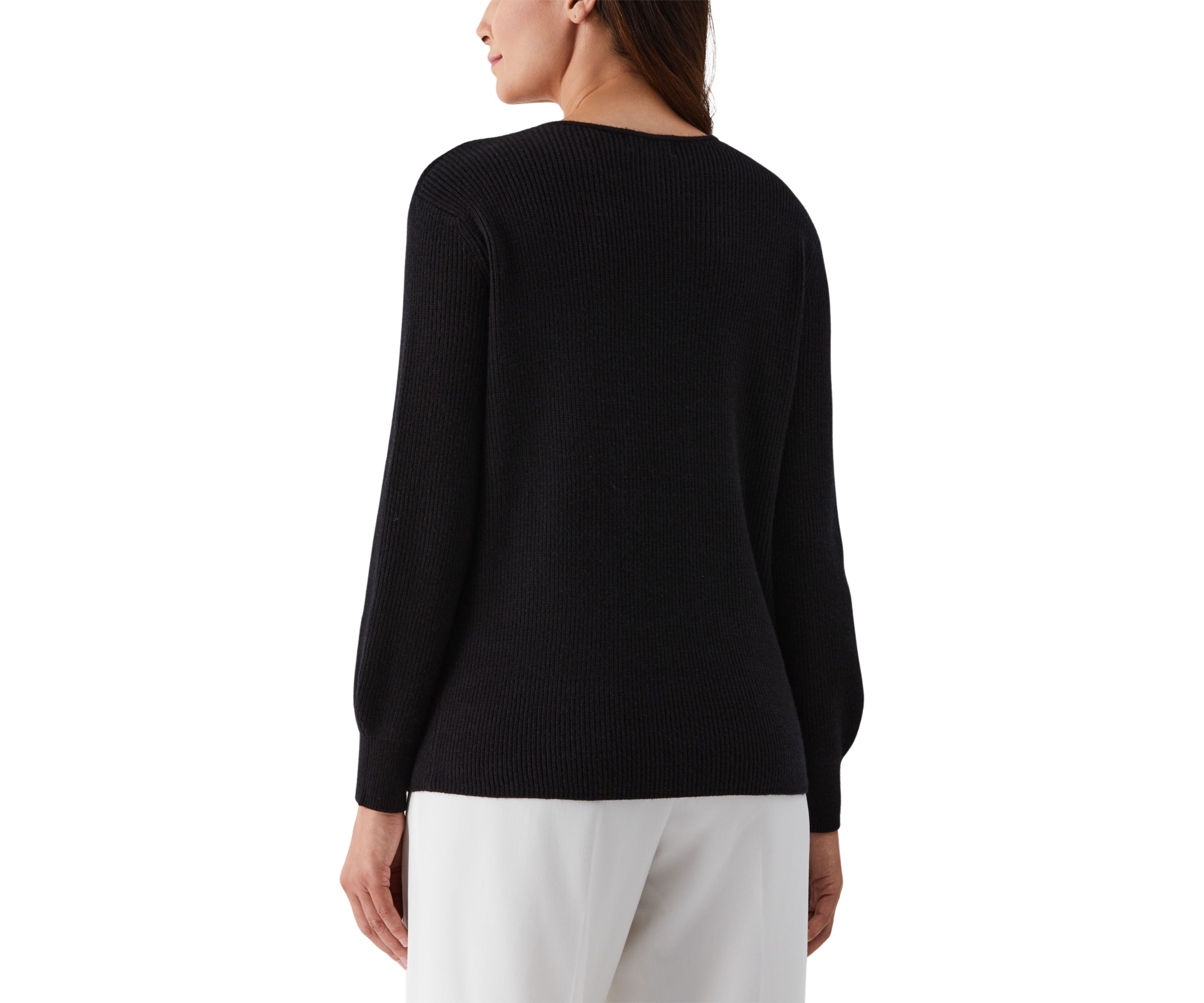 Embellished V-Neck Long Sleeve Sweater