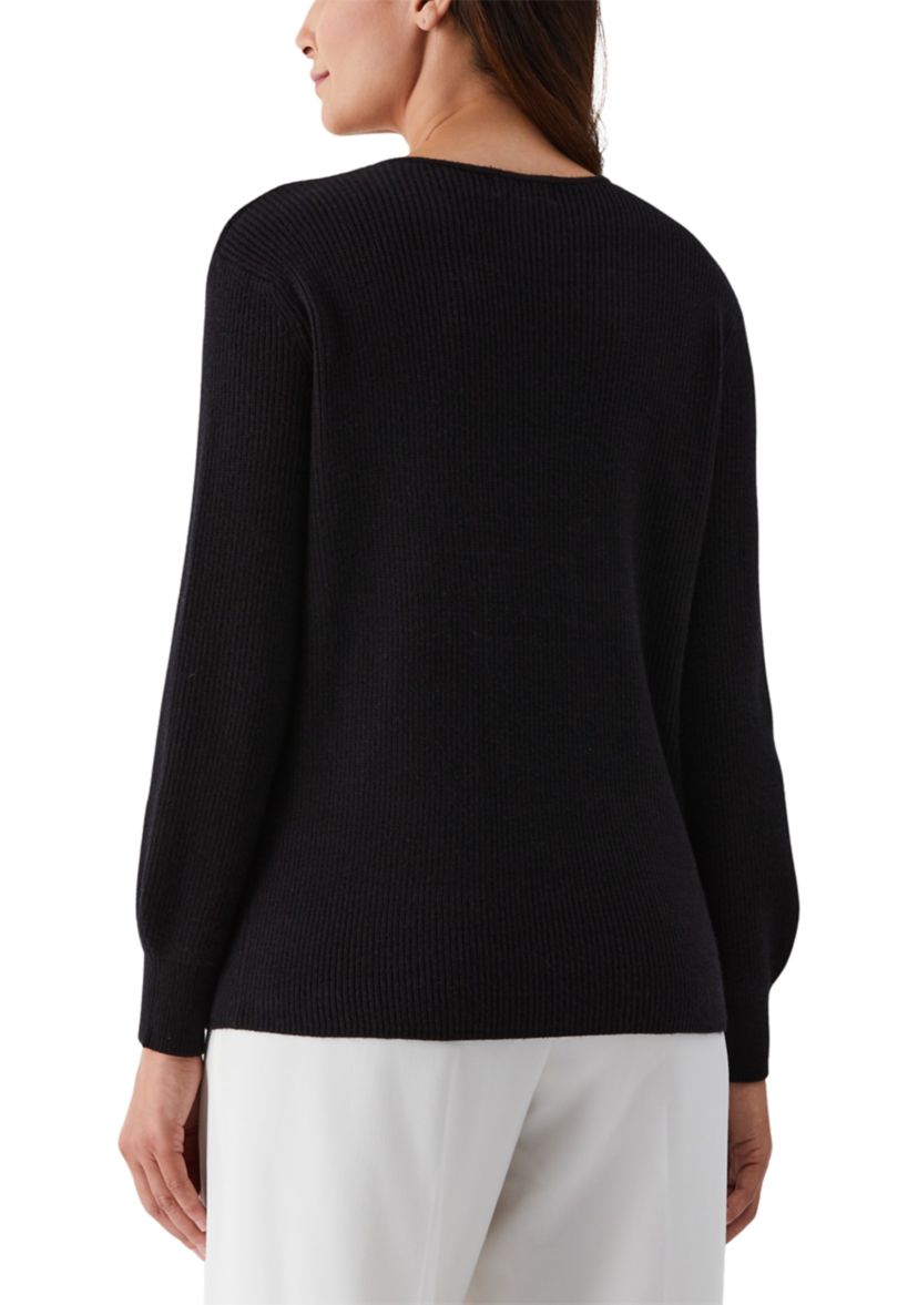 Embellished V-Neck Long Sleeve Sweater