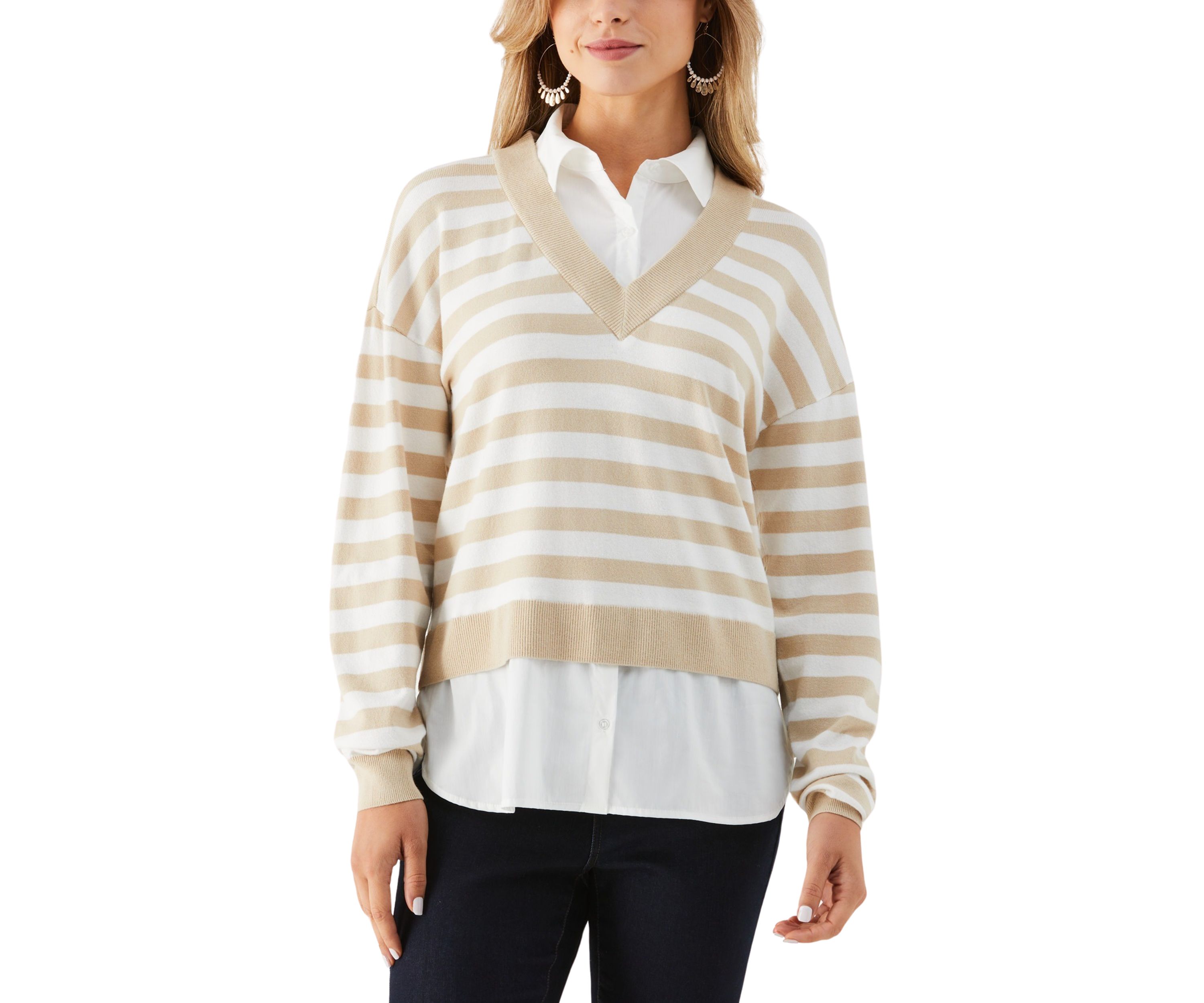 Womens Striped Sweater