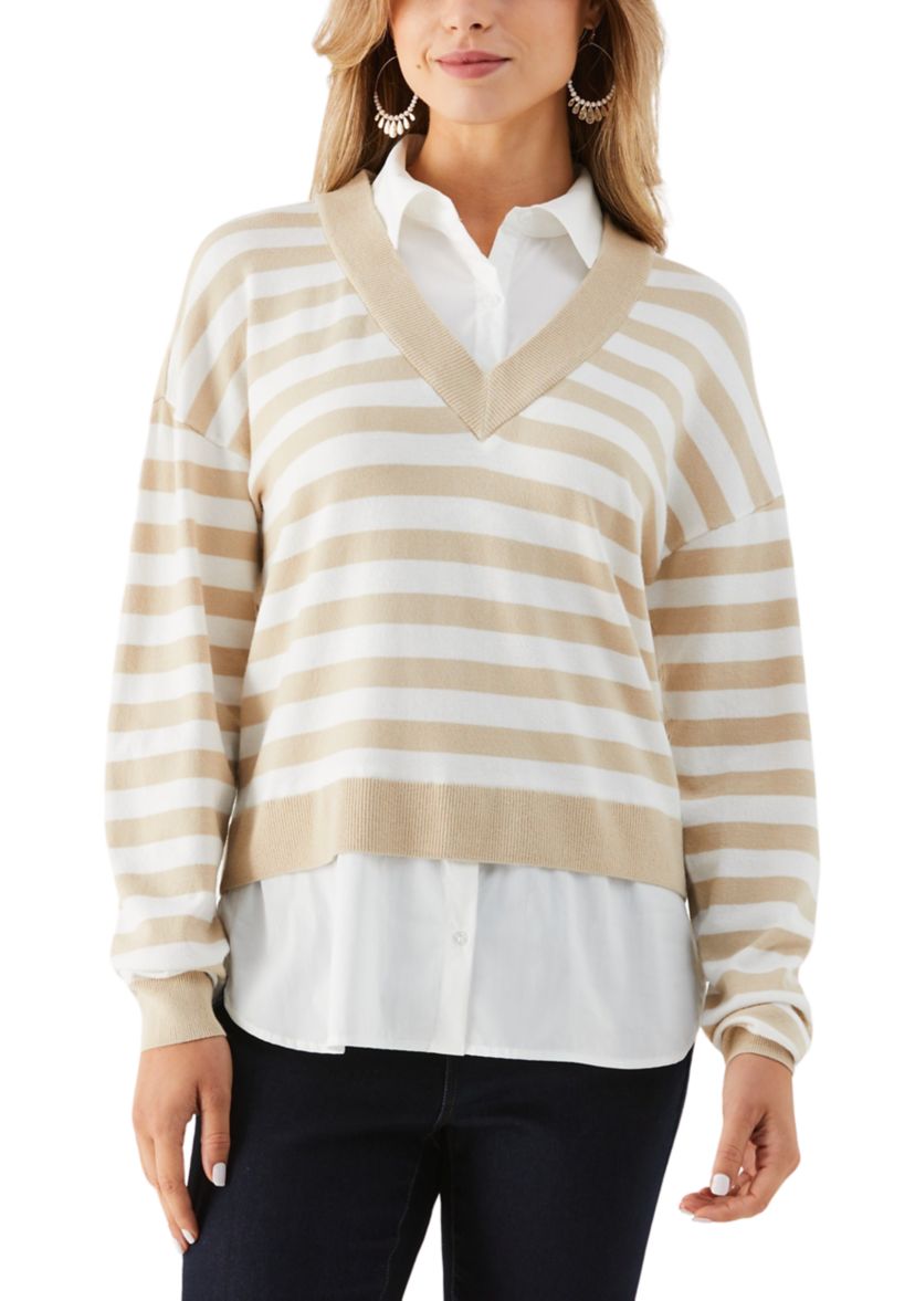 Womens Striped Sweater