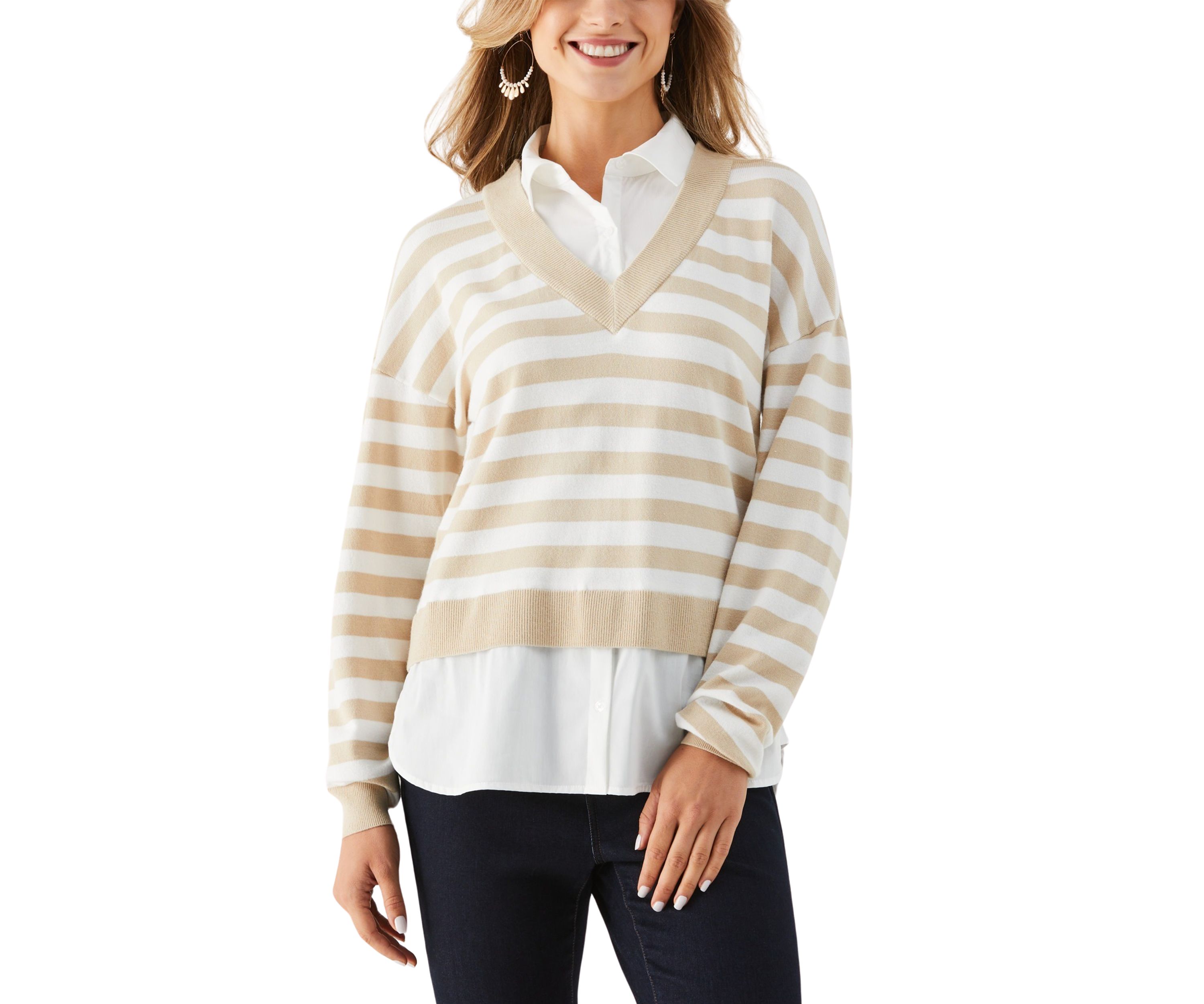 Womens Striped Sweater