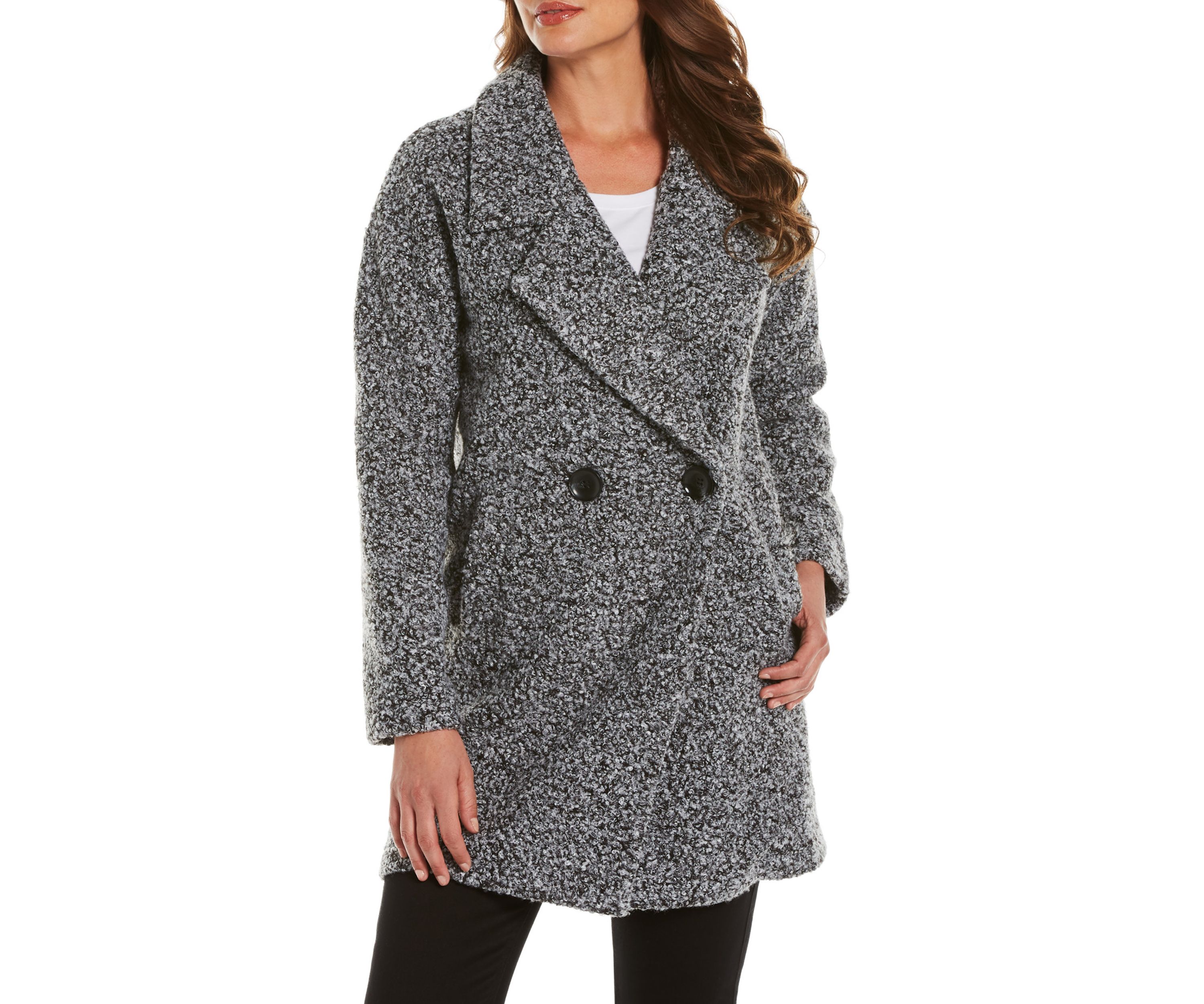 Womens Collared Knit Coat 
