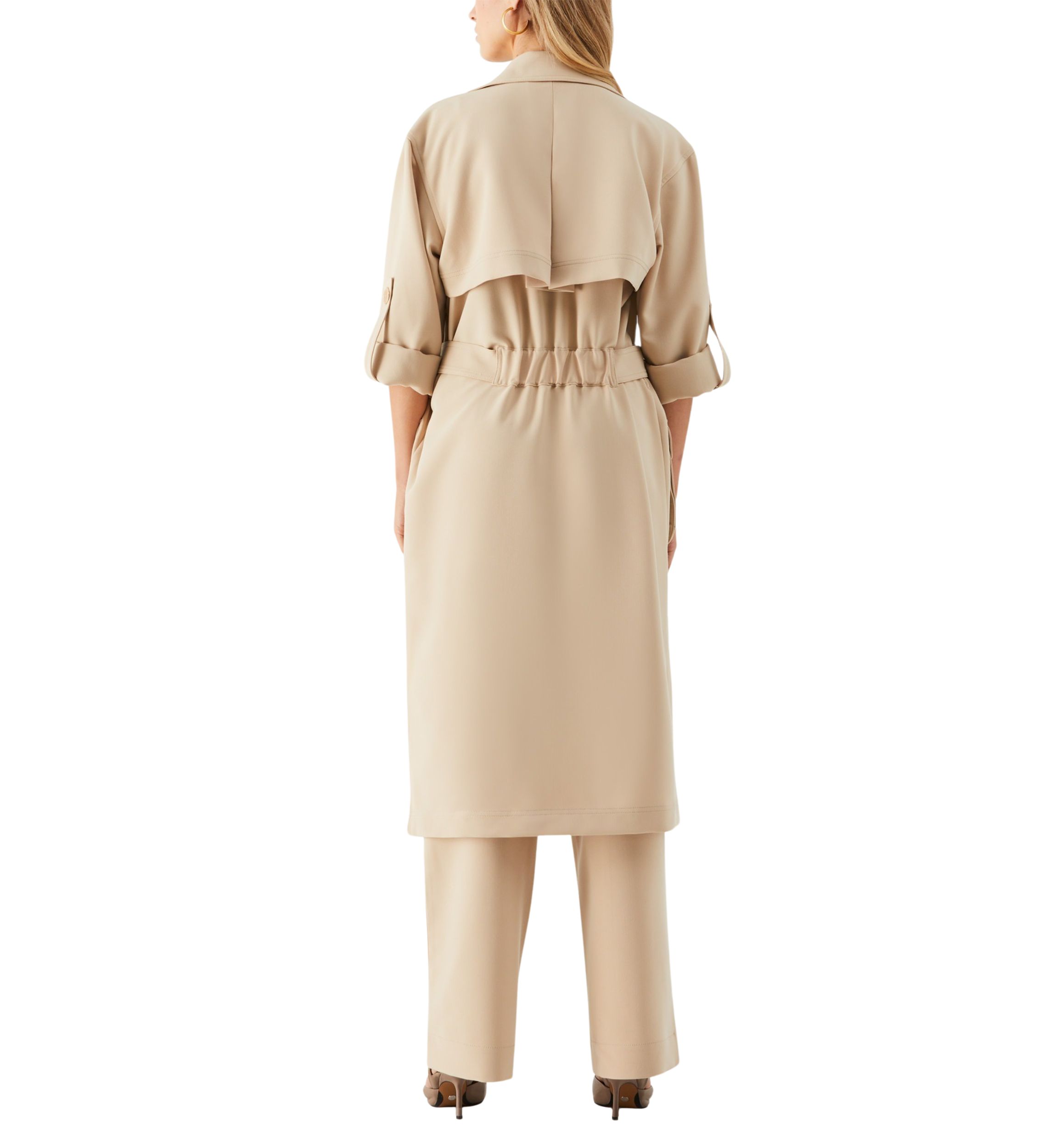Womens Tie Waist Trench Coat 