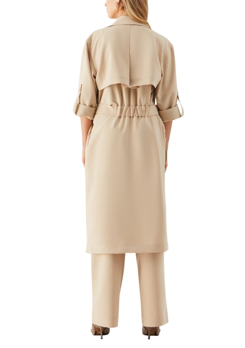 Womens Tie Waist Trench Coat 