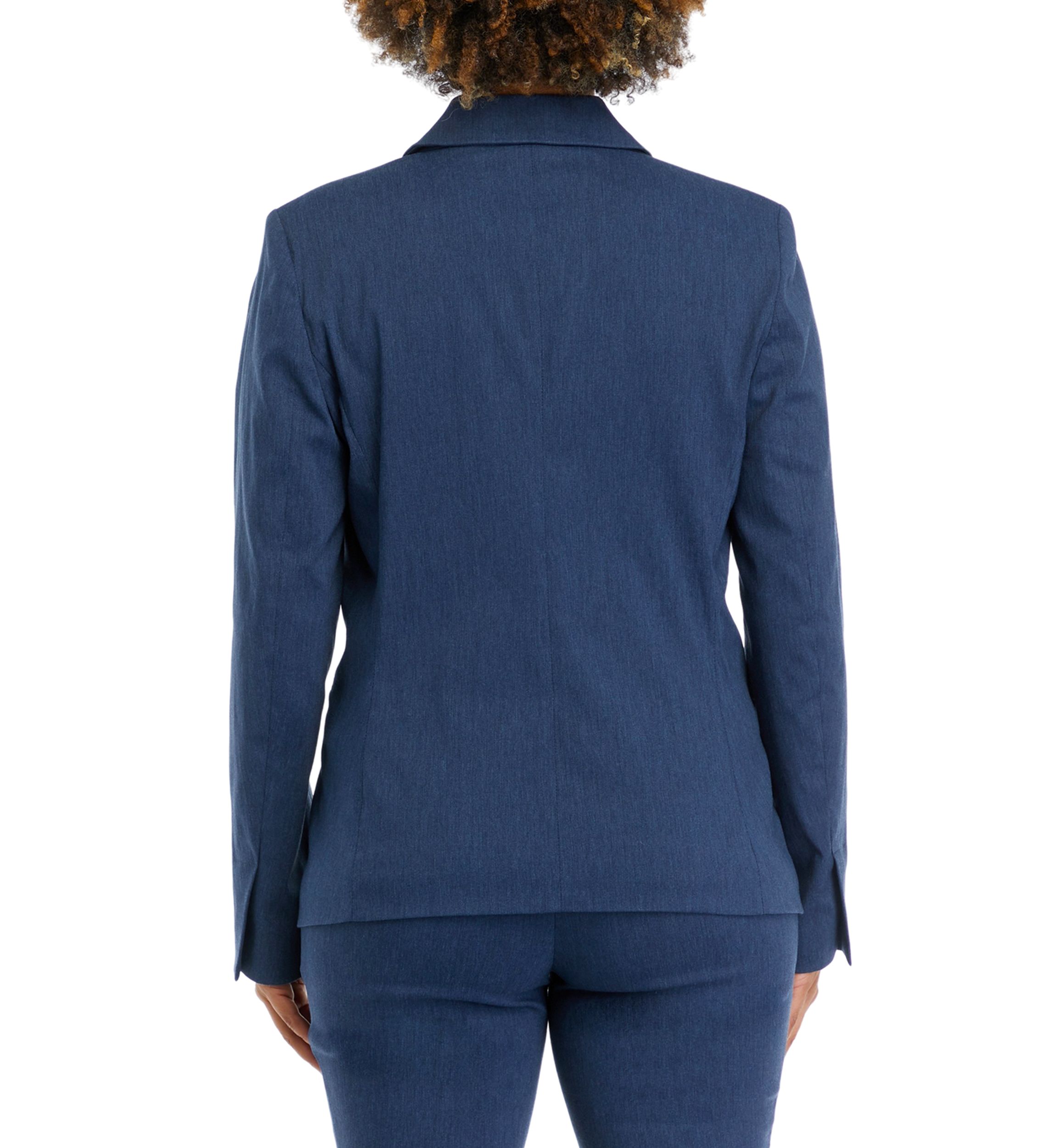 Womens Indigo Button Detail Blazer Jacket