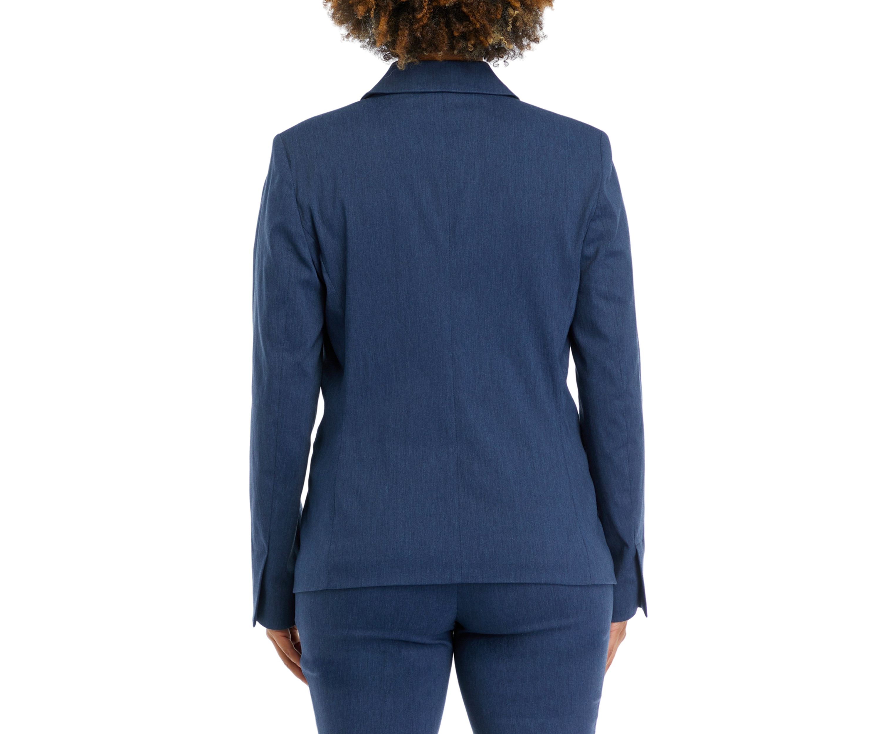 Womens Indigo Button Detail Blazer Jacket