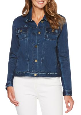 Rafaella Distressed Denim Jacket | belk