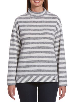 Download Rafaella Women's Long Sleeve Cozy Striped Mock Neck ...
