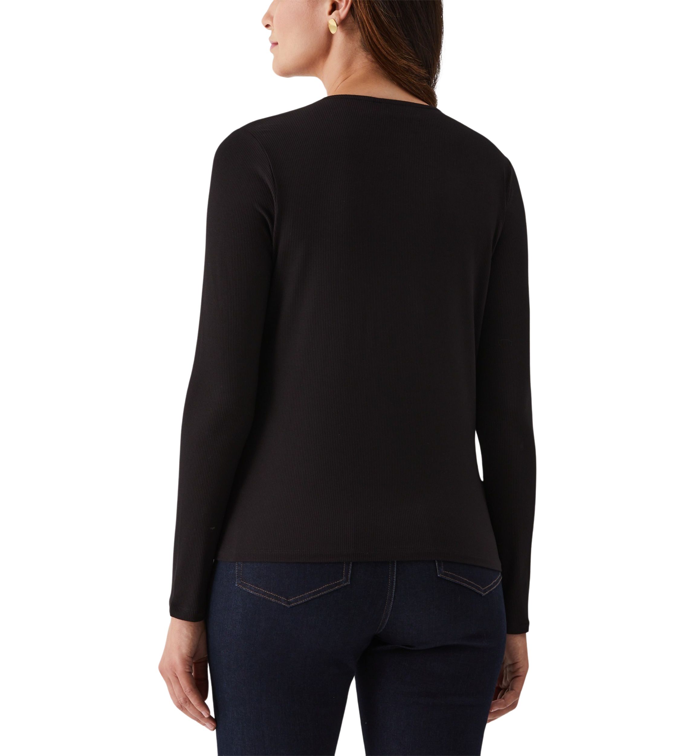 Asymmetric Neck Long Sleeve Top