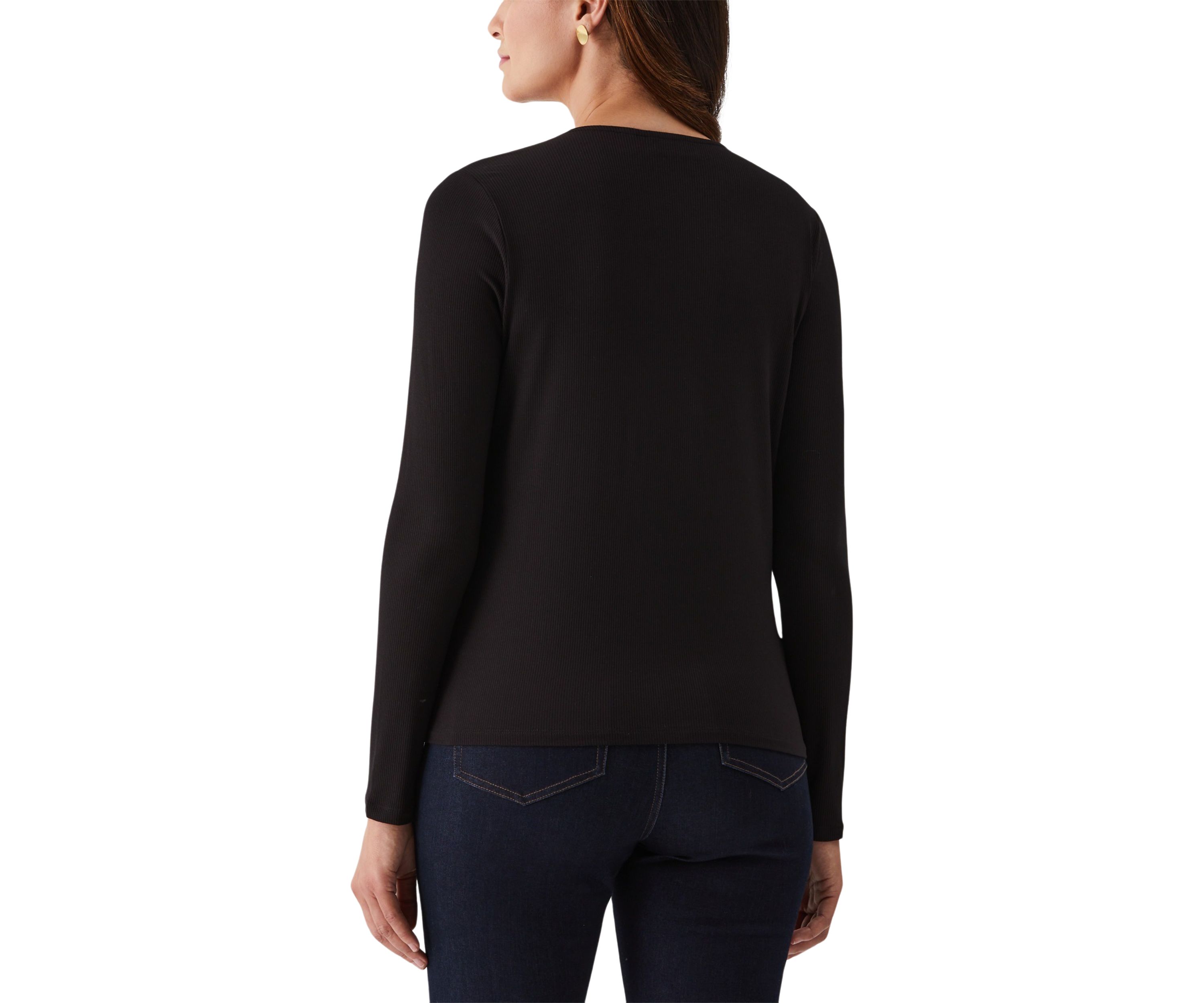 Asymmetric Neck Long Sleeve Top
