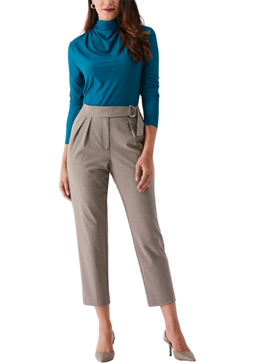 Solid Ruched Mock Neck Long Sleeve Top