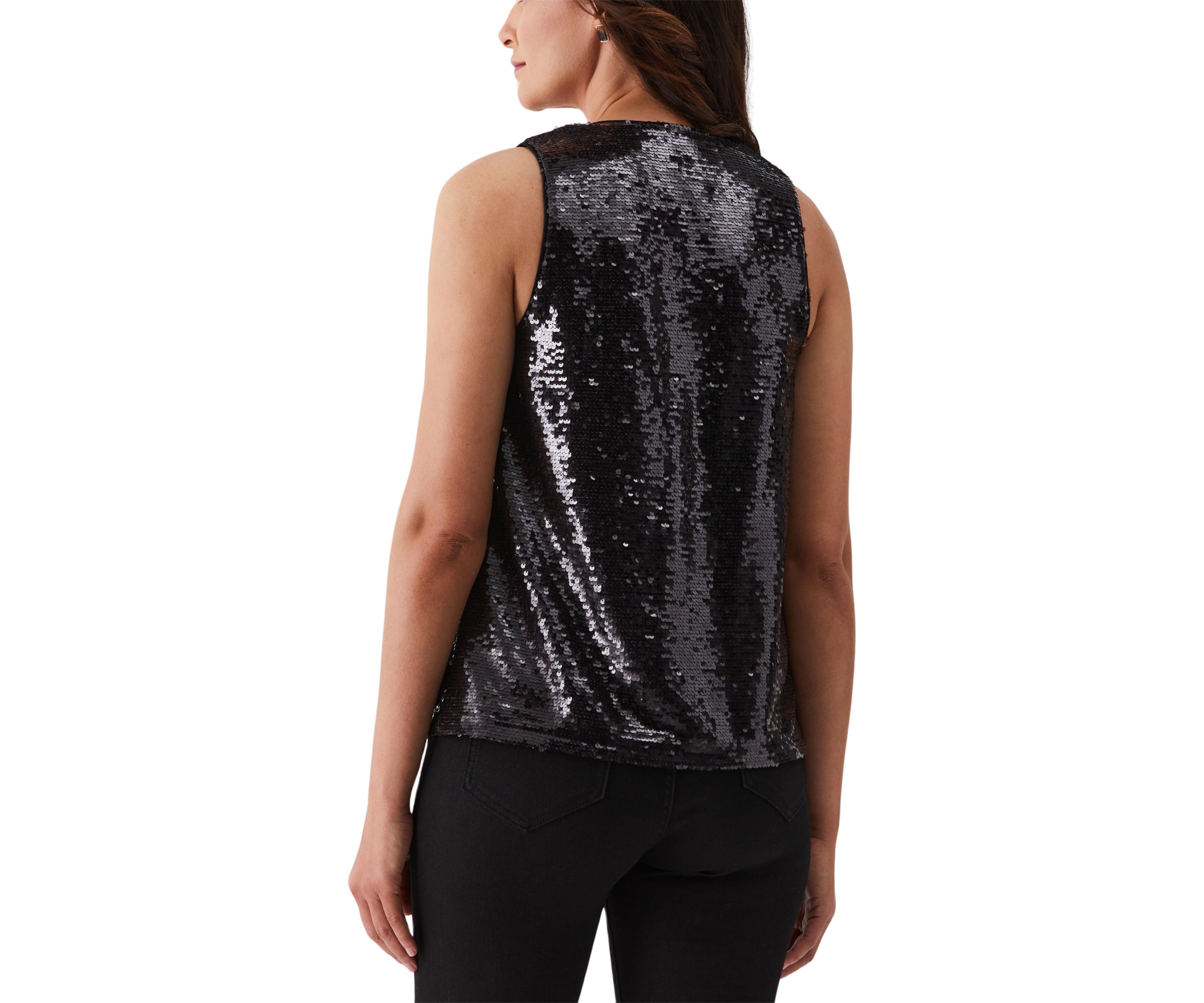 Womens Sequin Sleeveless Tank Top