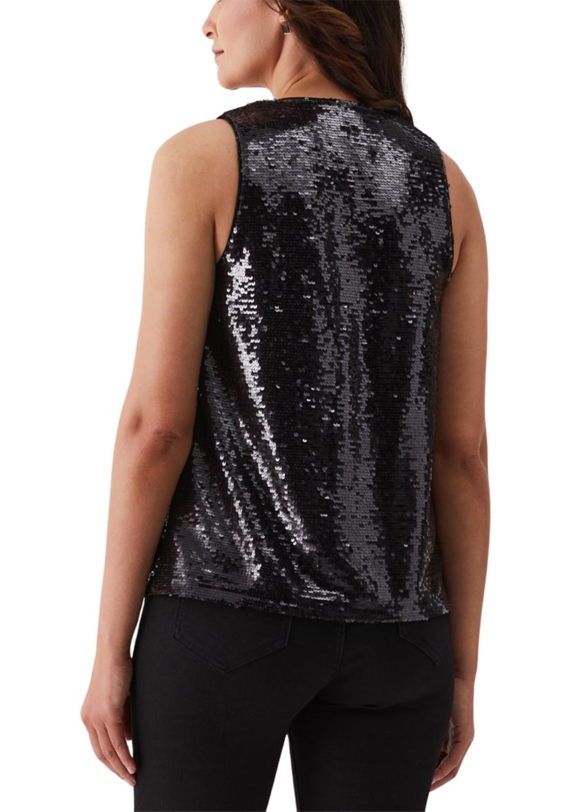Womens Sequin Sleeveless Tank Top