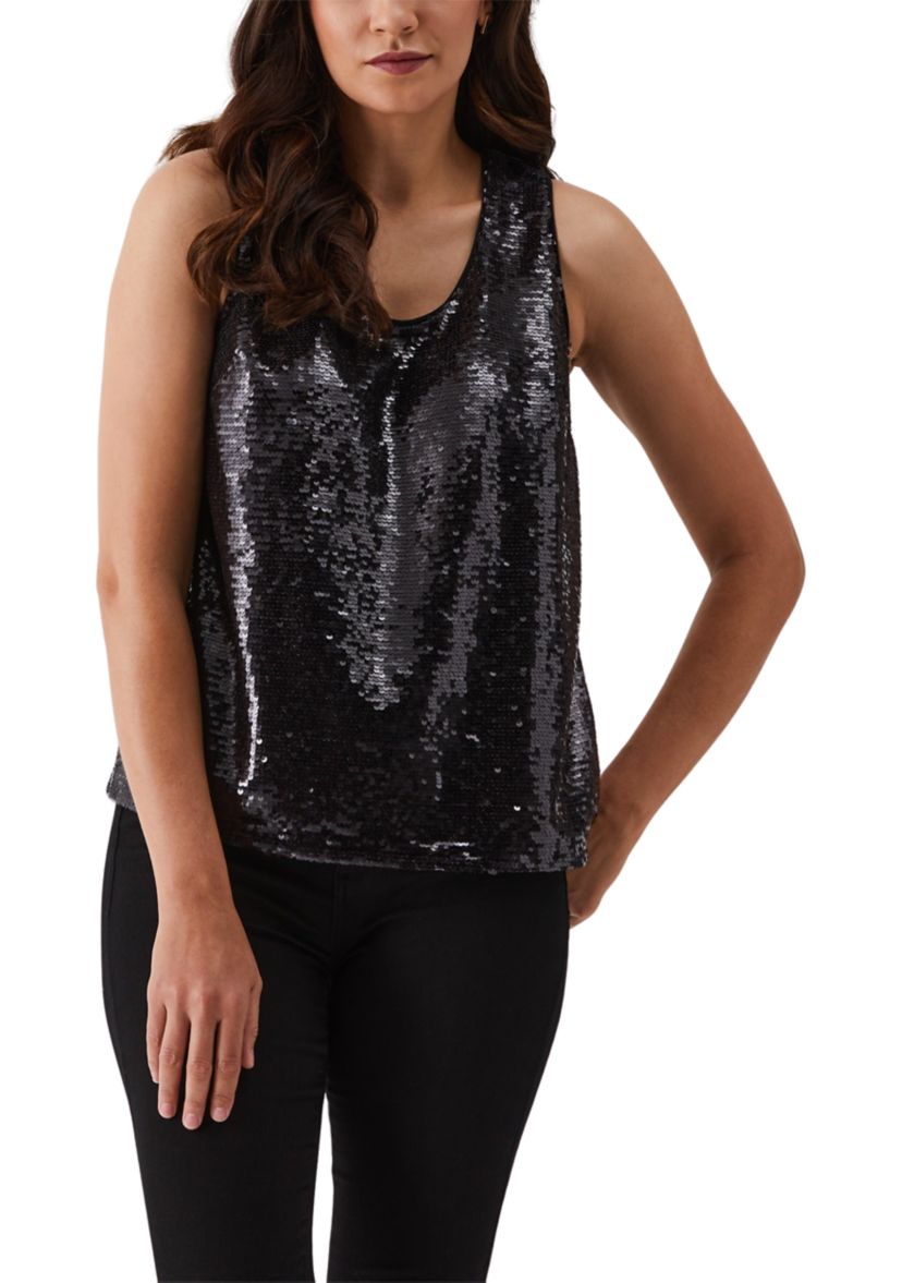 Womens Sequin Sleeveless Tank Top