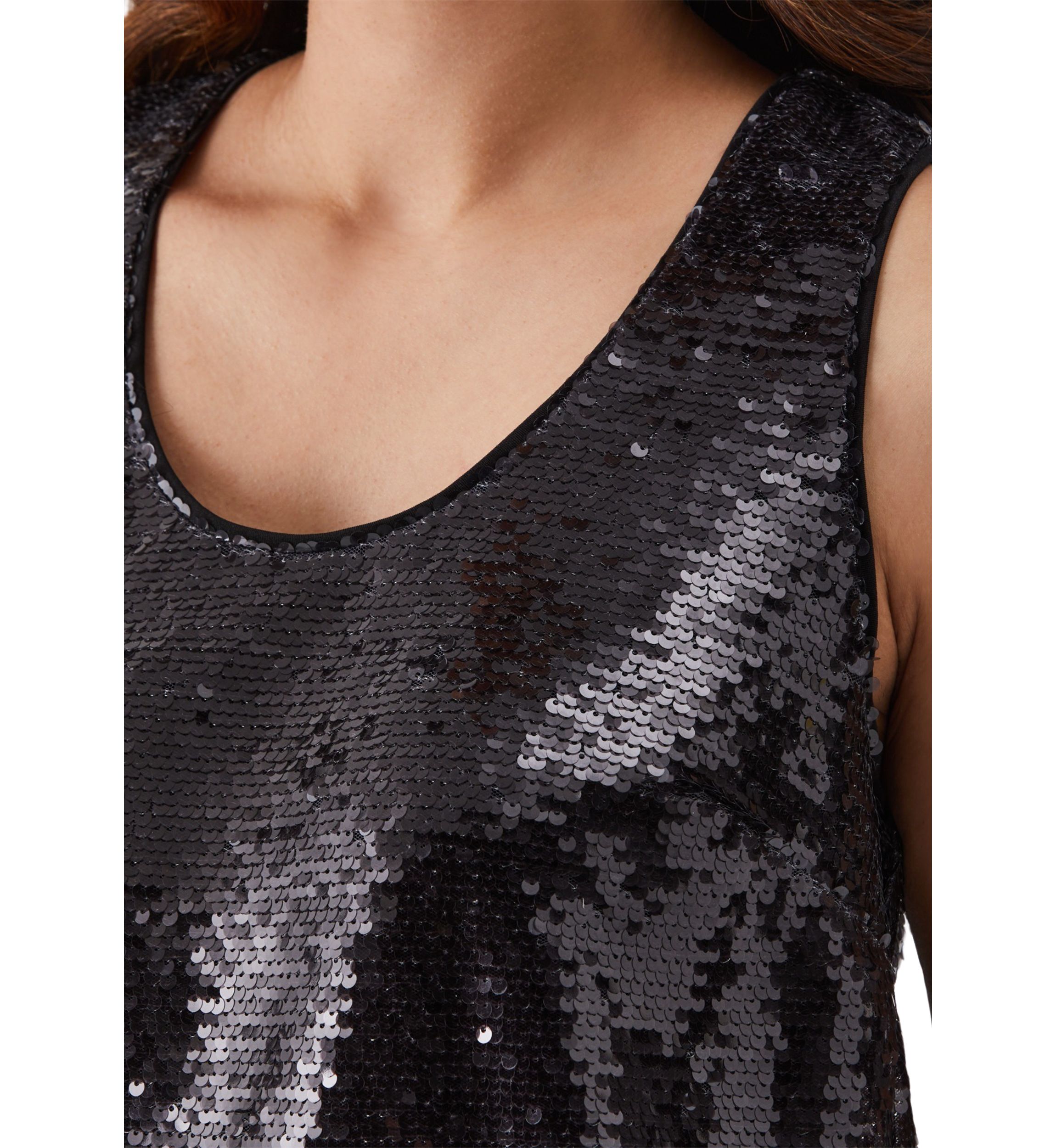 Womens Sequin Sleeveless Tank Top
