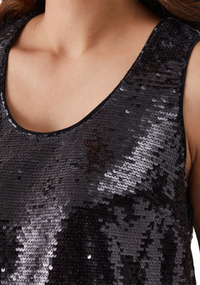 Womens Sequin Sleeveless Tank Top
