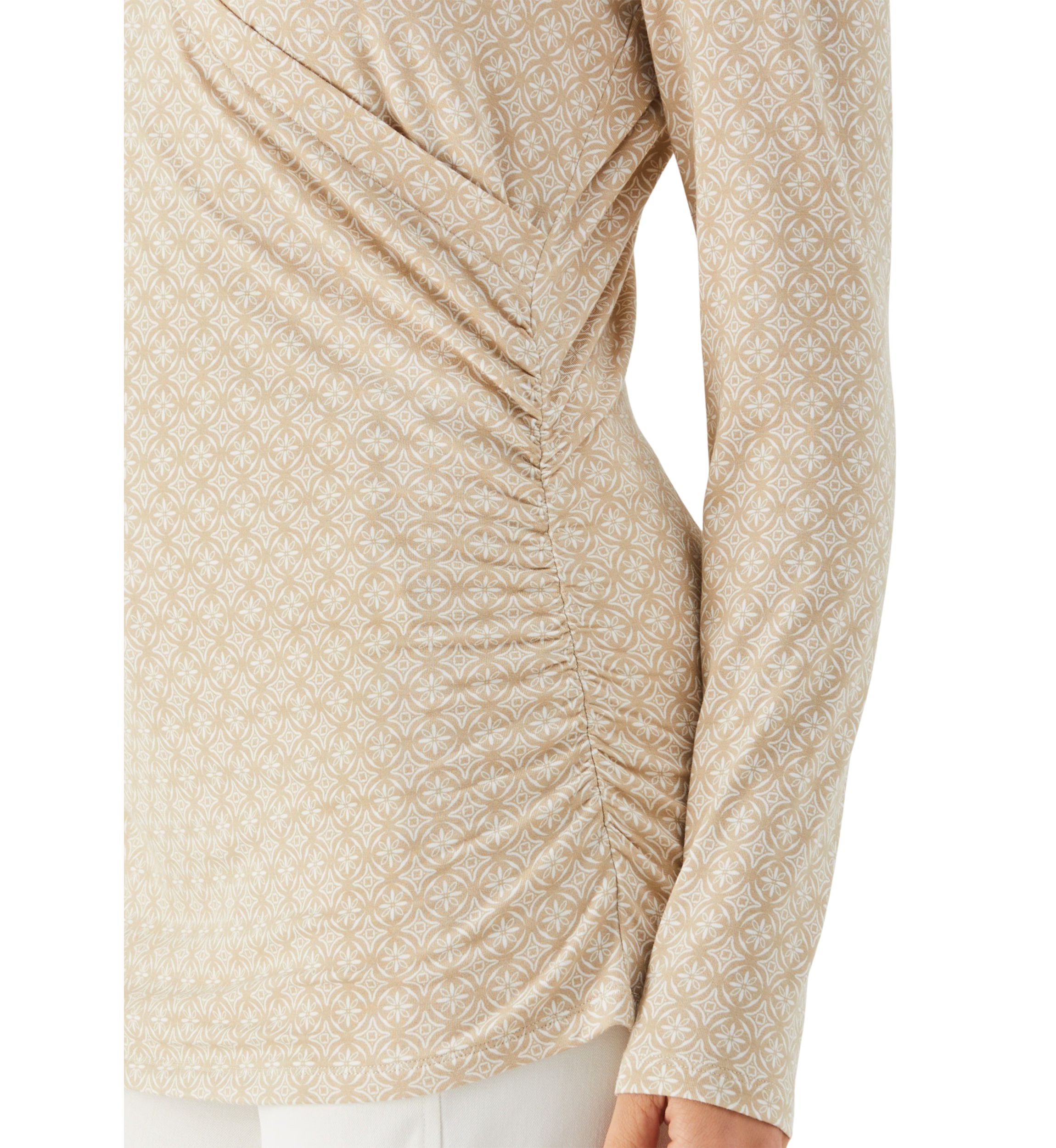 Womens Long Sleeve Tile Print Knit Top 