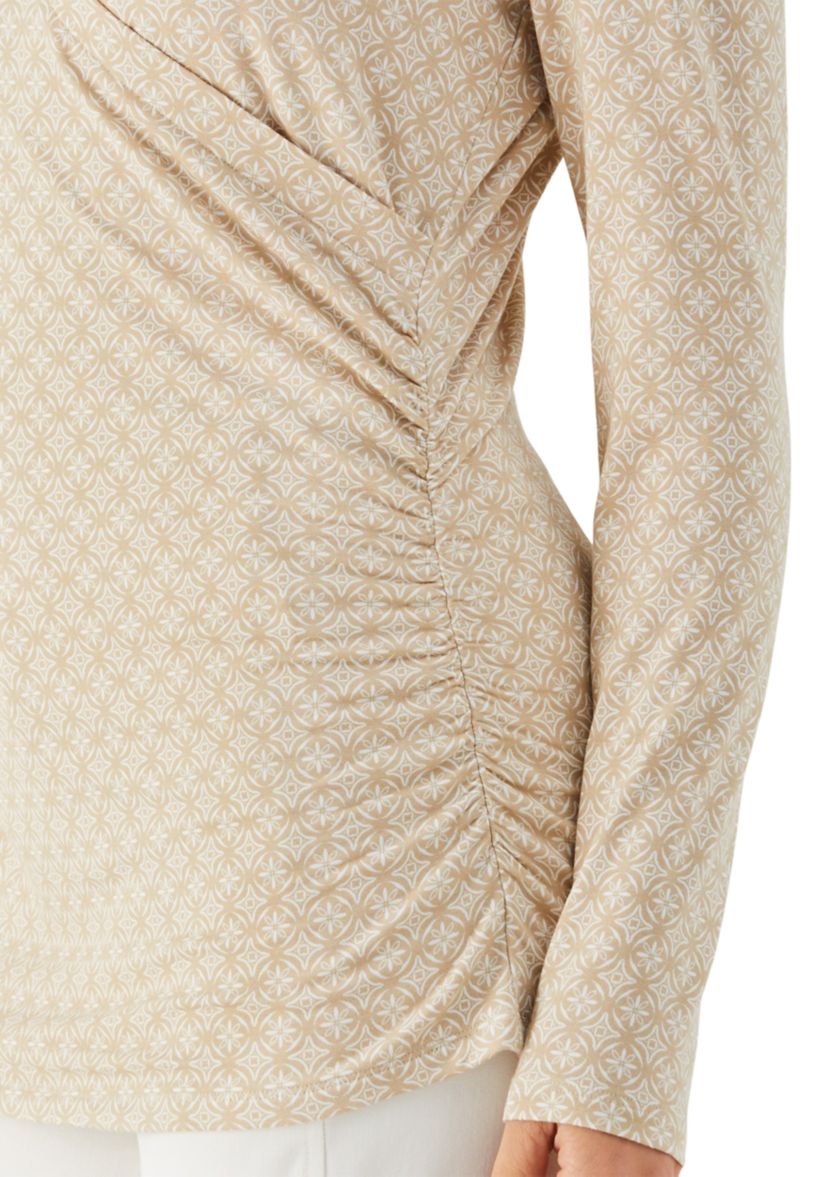 Womens Long Sleeve Tile Print Knit Top 